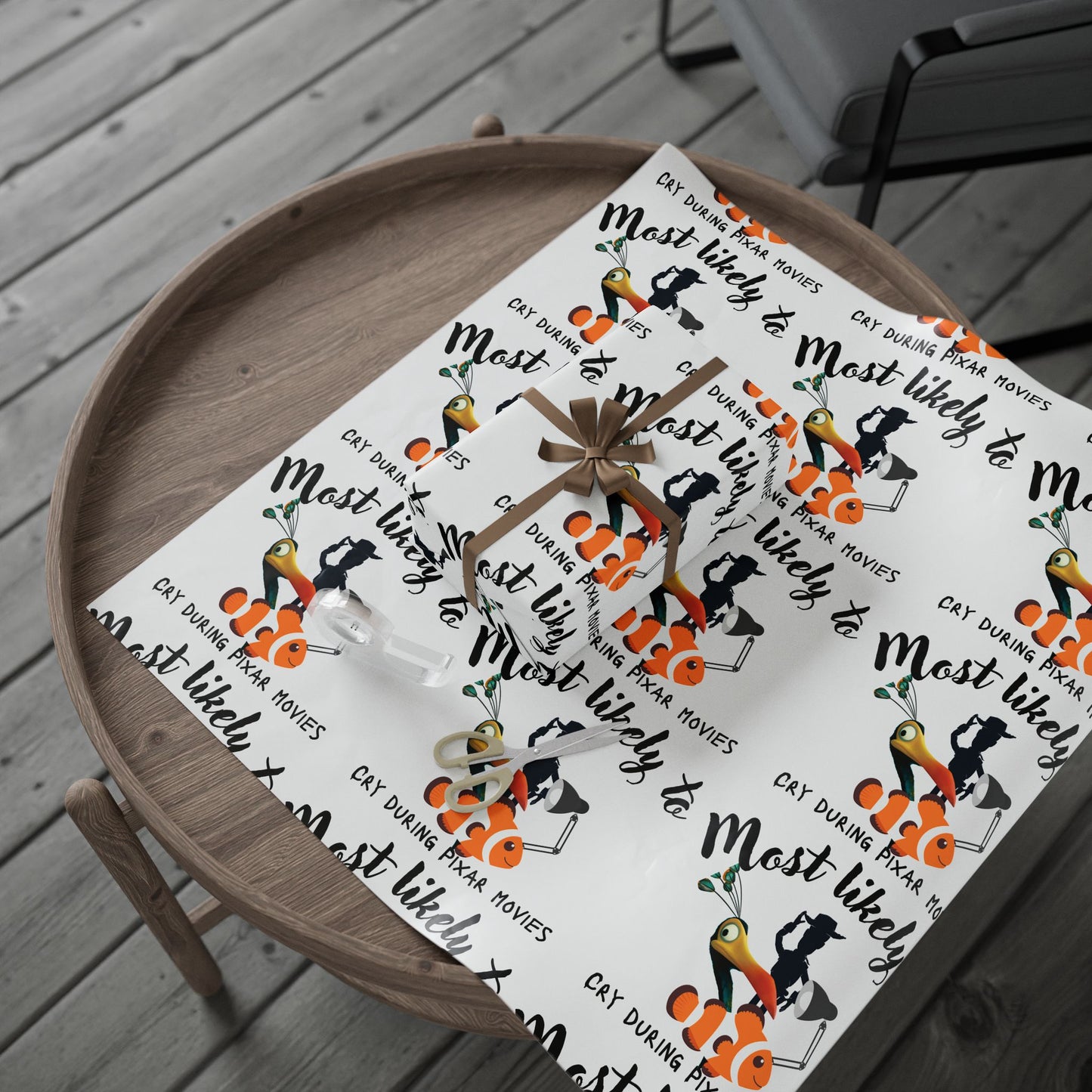 Most Likely To Wrapping Papers, Pixar Inspired Wrapping Paper, Cute Wrapping Paper