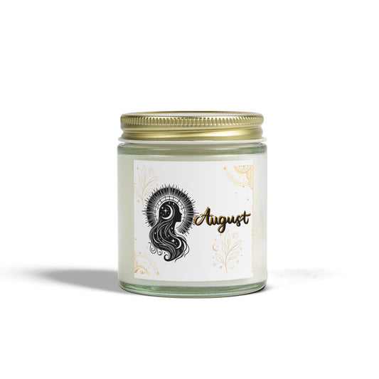 August Candle, August Birthday, Coconut Apricot Scented Candles - August Design, Artisan Candles, Home Fragrance, Relaxation Gift, Eco-Friendly Decor