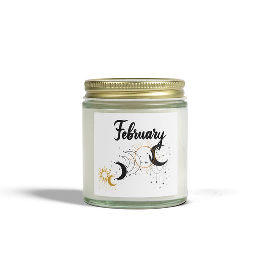 February Candle, Celestial Candle, February Birthday Gift, Birthday, Scented Candles, Coconut Apricot Wax (4oz, 9oz)