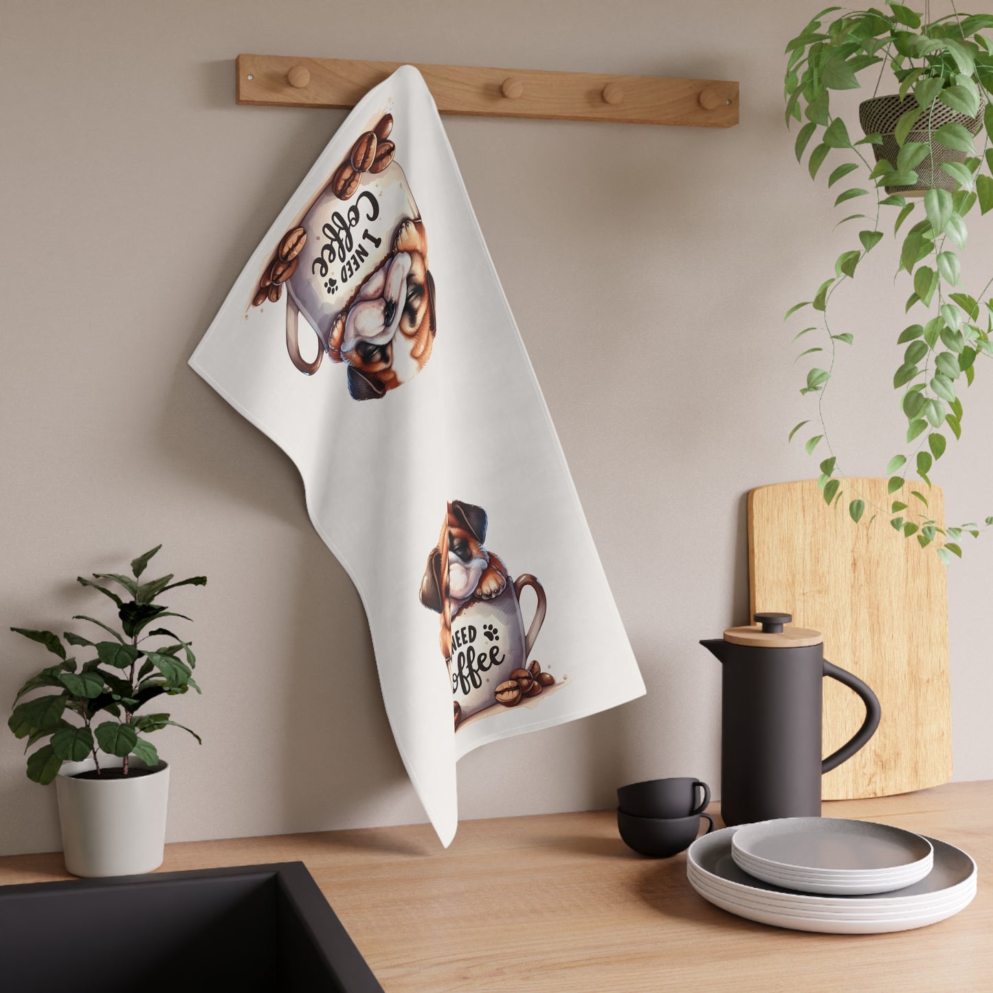 Cute Dog Coffee Tea Towels - Perfect for Pet Lovers, Bulldog Tea Towel