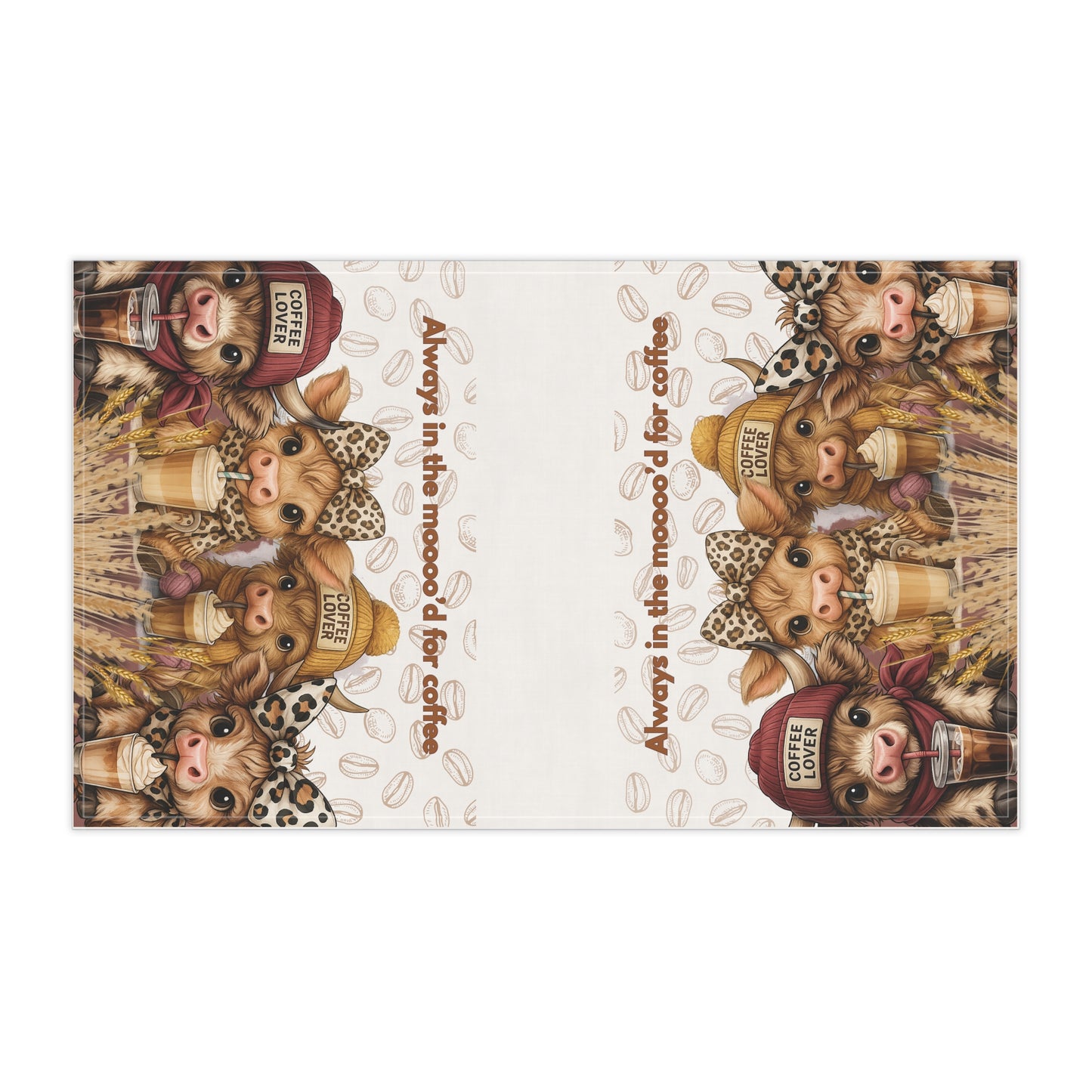Coffee Lover Tea Towels Set - Always in the Mooo'd for Coffee