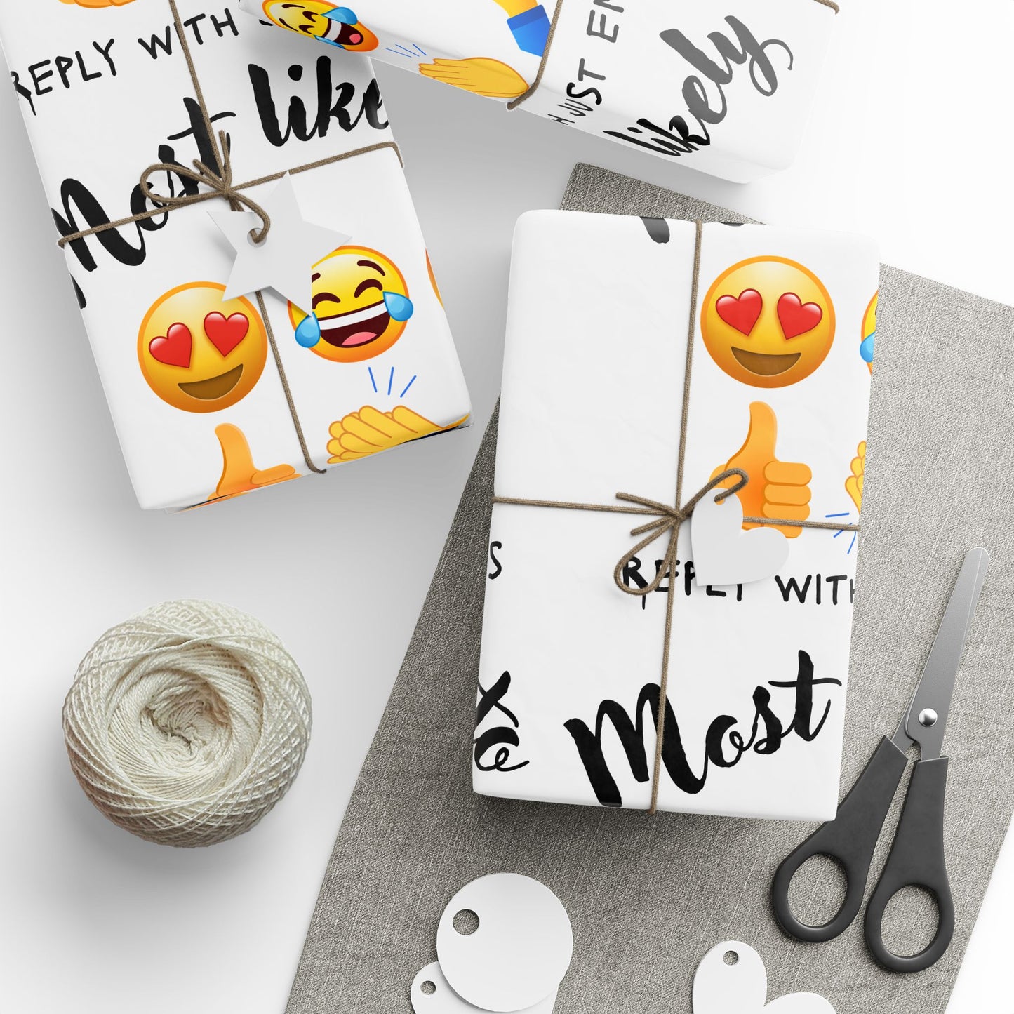 Fun Emoji Wrapping Paper, Gift Wrap for Parties, Birthday Decor, Holiday Gift Wrap, Celebration Supplies, Most Likely To Theme, Birthday Gift Wrap