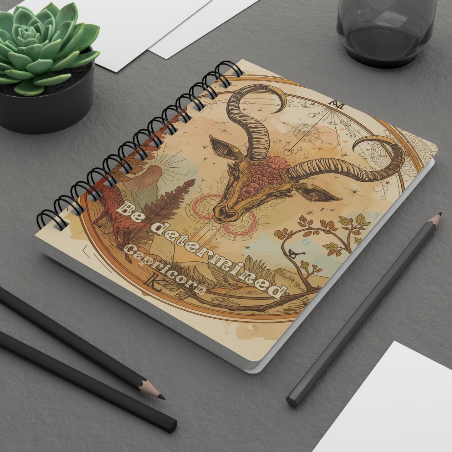 Capricorn Spiral Bound Journal – Be Determined