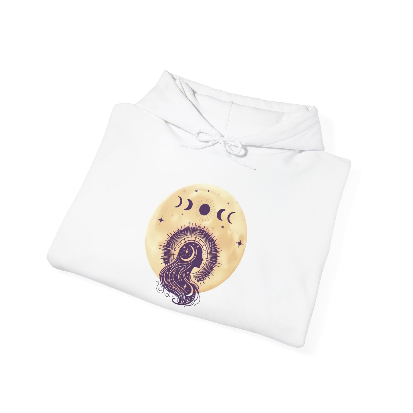 Moon Phases Mushroom Hoodie — Mystical Celestial Nature Graphic Hoodie