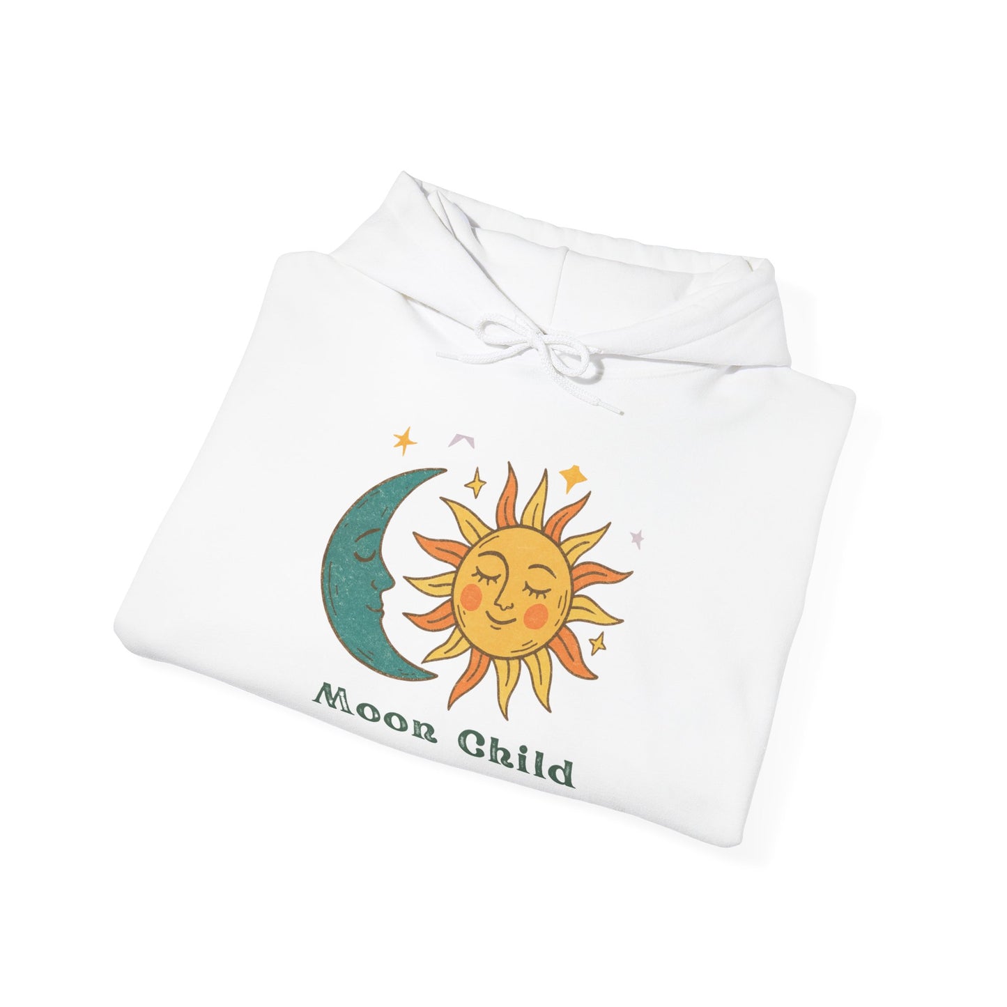 Moon Child Sun & Moon Graphic Hoodie — Celestial Retro Vibe