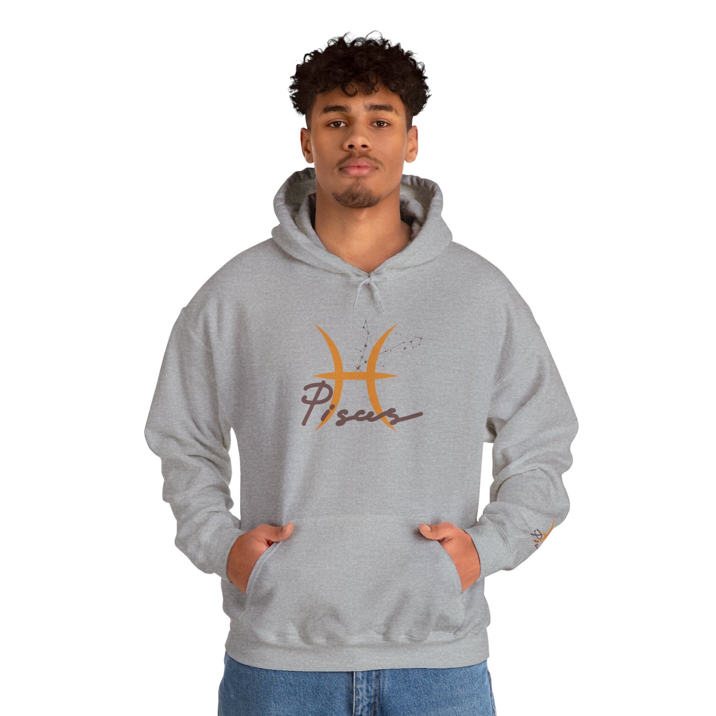 Pisces Zodiac Hoodie — Minimal Gold Astrology Sweatshirt