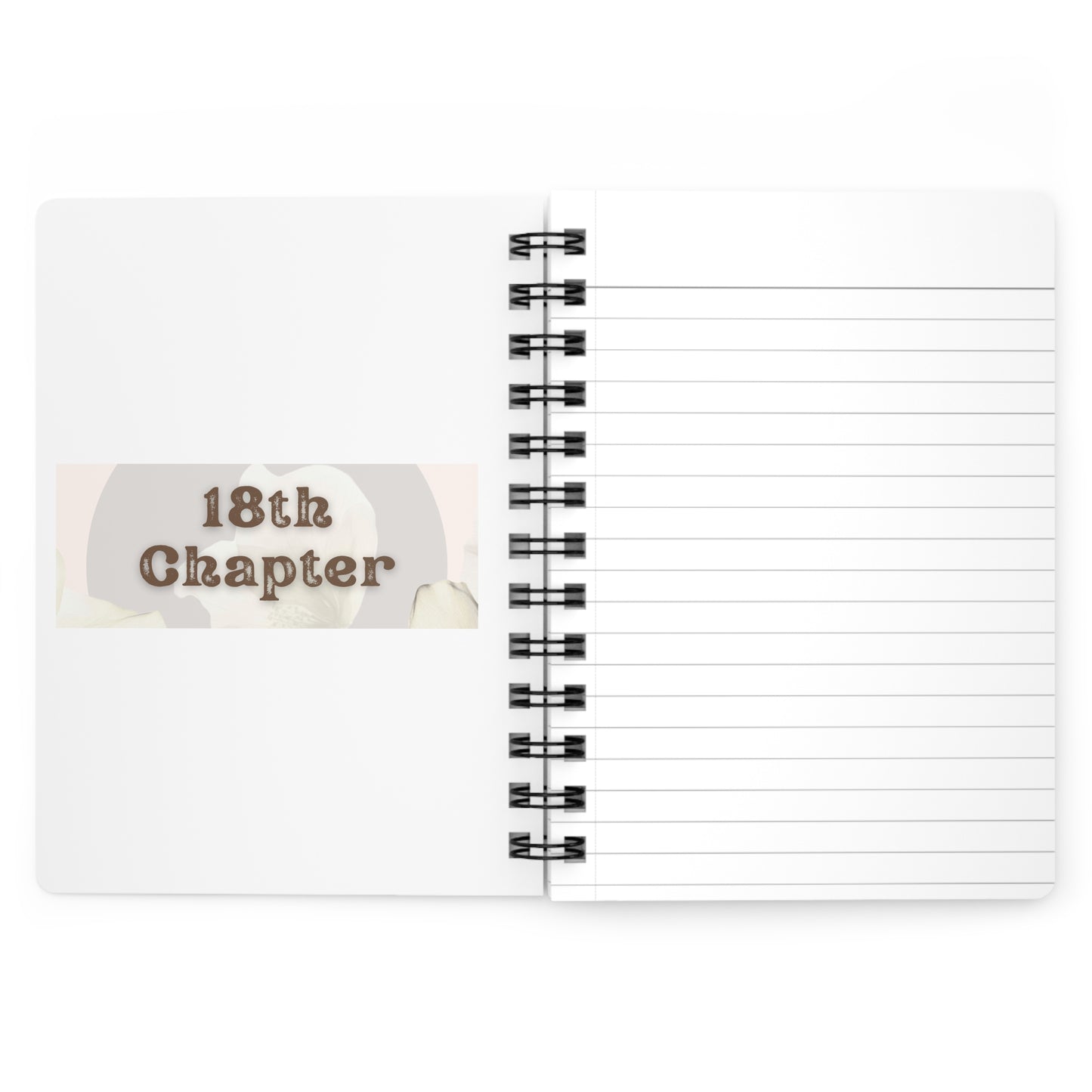 Personalize, 18th Chapter, Eighteenth Chapter, Journal for 18, Elegant Spiral Bound Journal - 18th Chapter Floral Design
