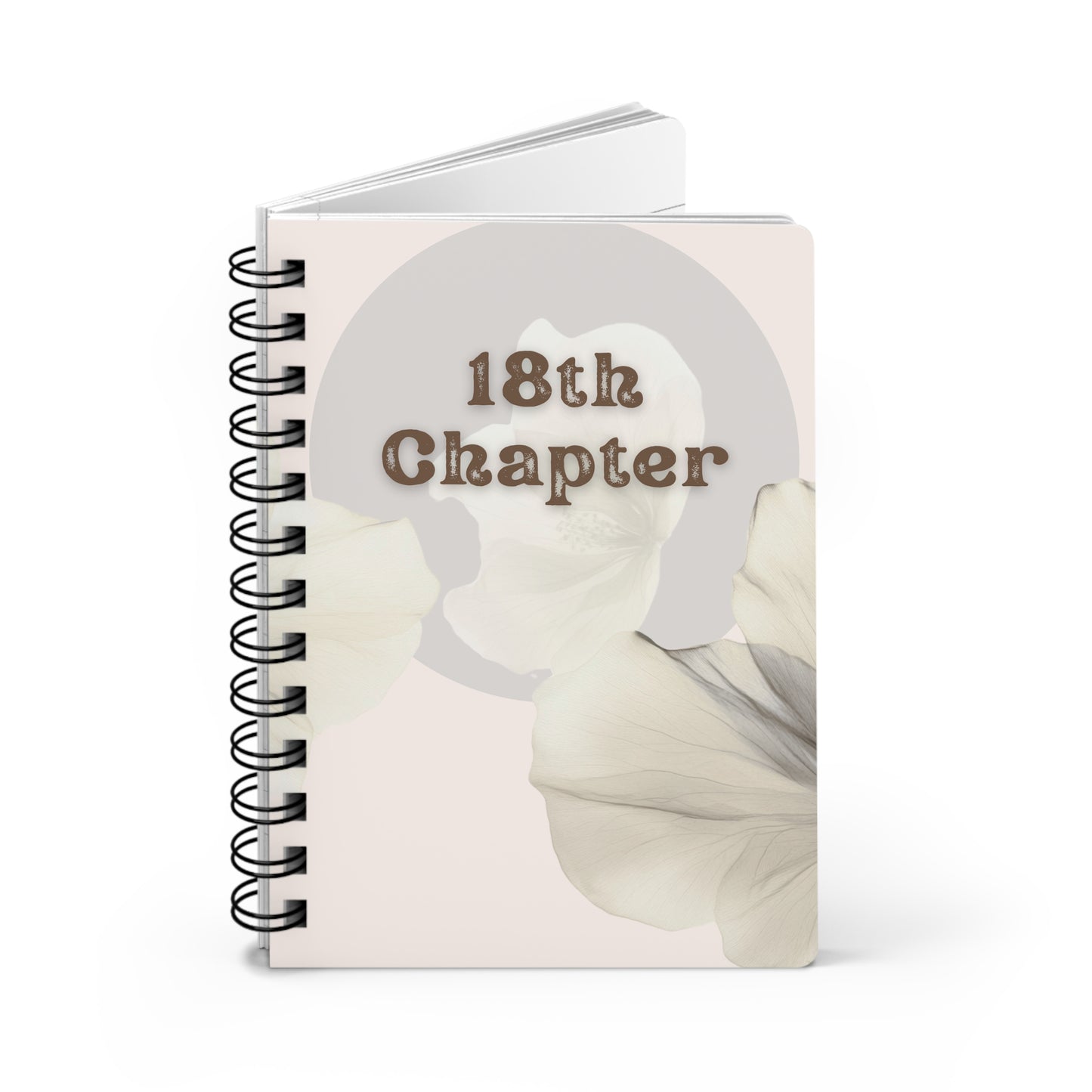 Personalize, 18th Chapter, Eighteenth Chapter, Journal for 18, Elegant Spiral Bound Journal - 18th Chapter Floral Design