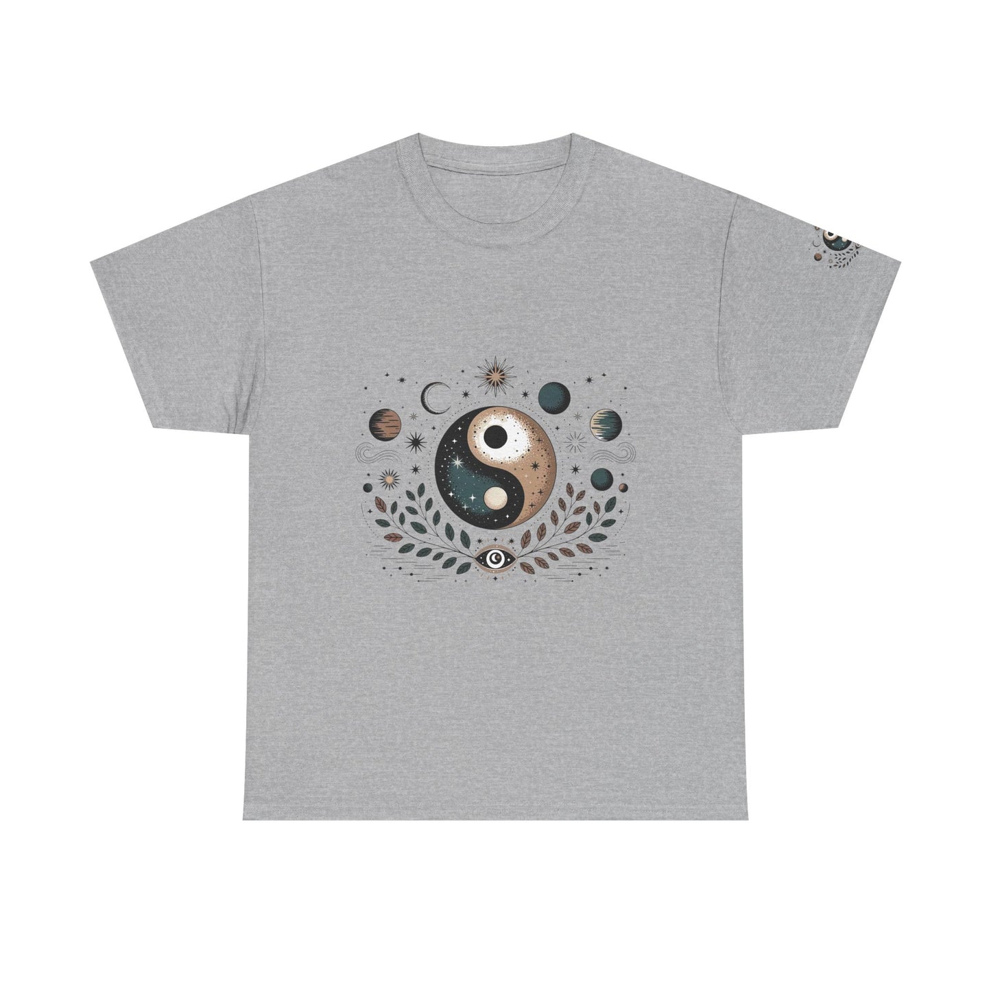 Yin Yang Moon Phases T-Shirt — Celestial Spiritual Graphic Tee