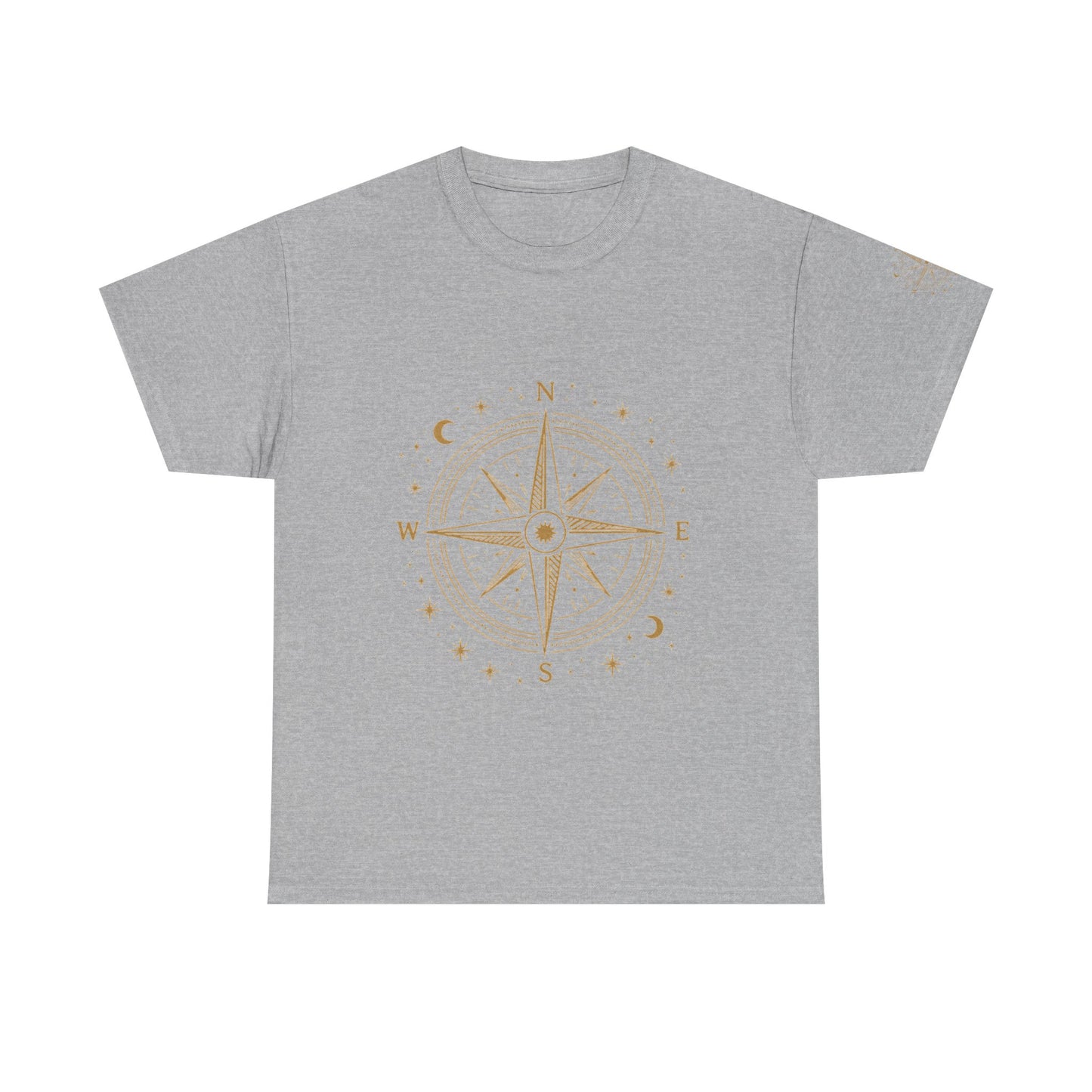 Compass Rose Tee — Minimal Gold Nautical Compass T-Shirt