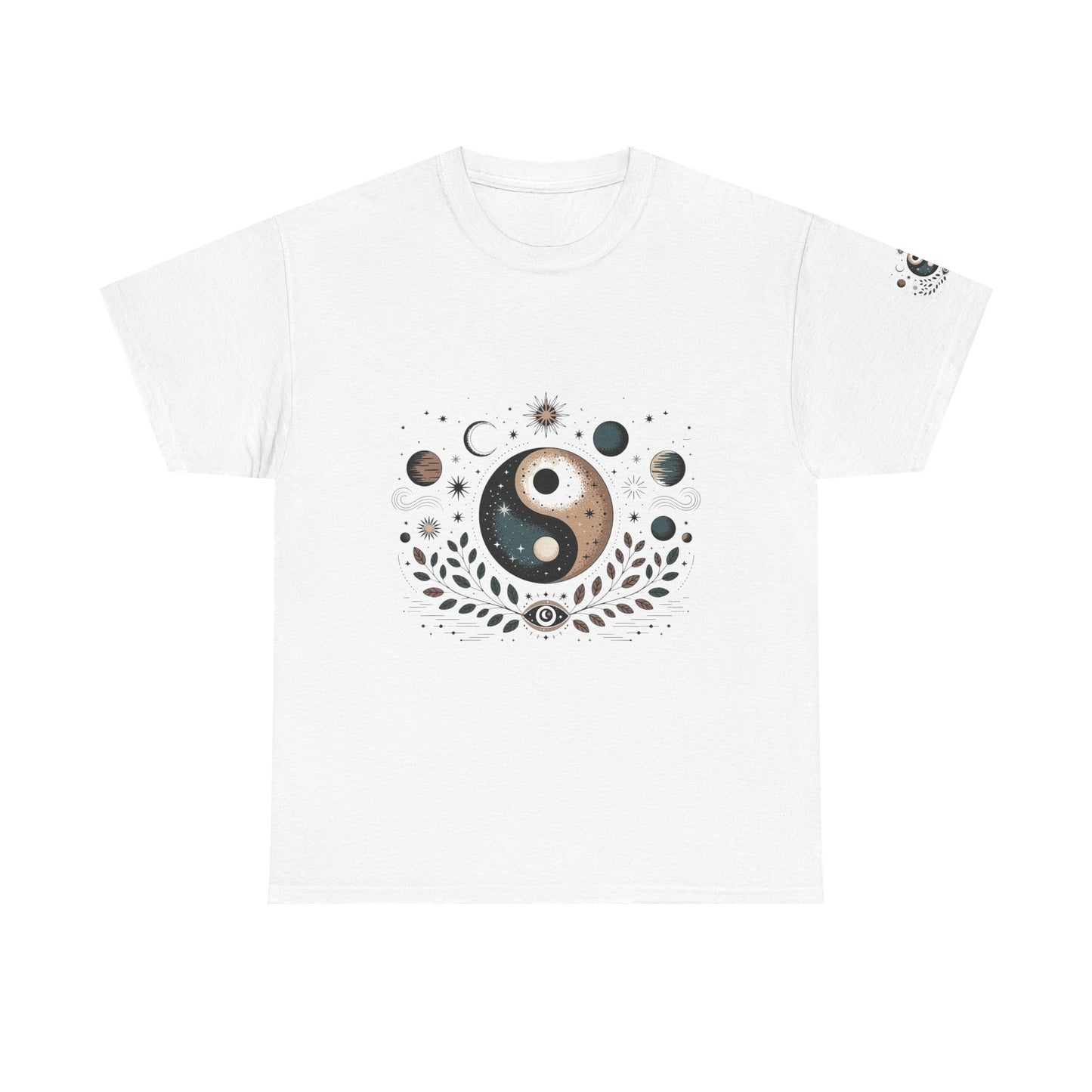Yin Yang Moon Phases T-Shirt — Celestial Spiritual Graphic Tee