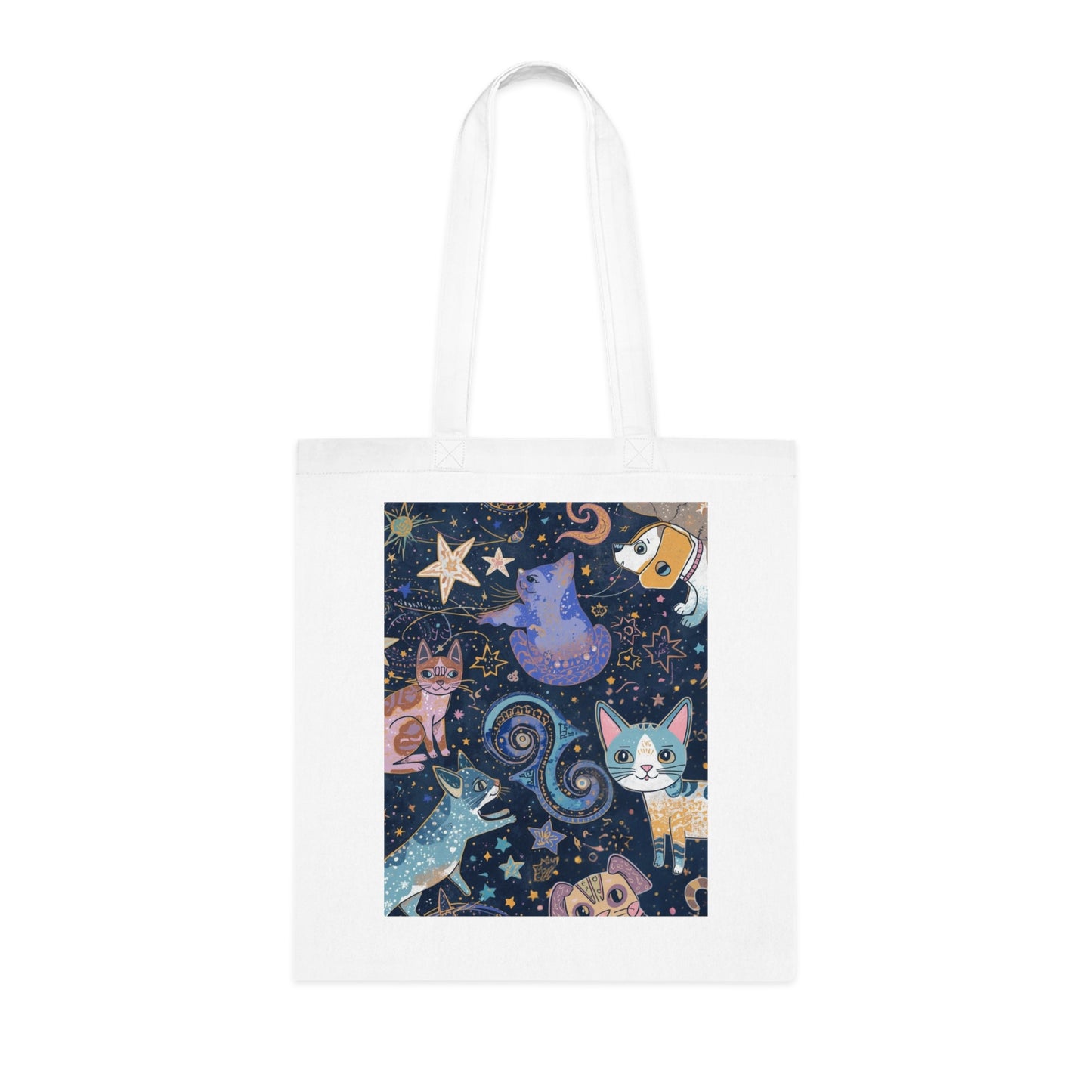 Cosmic Cat Cotton Tote Bag, Cosmic Tote, Cat and Dog Tote