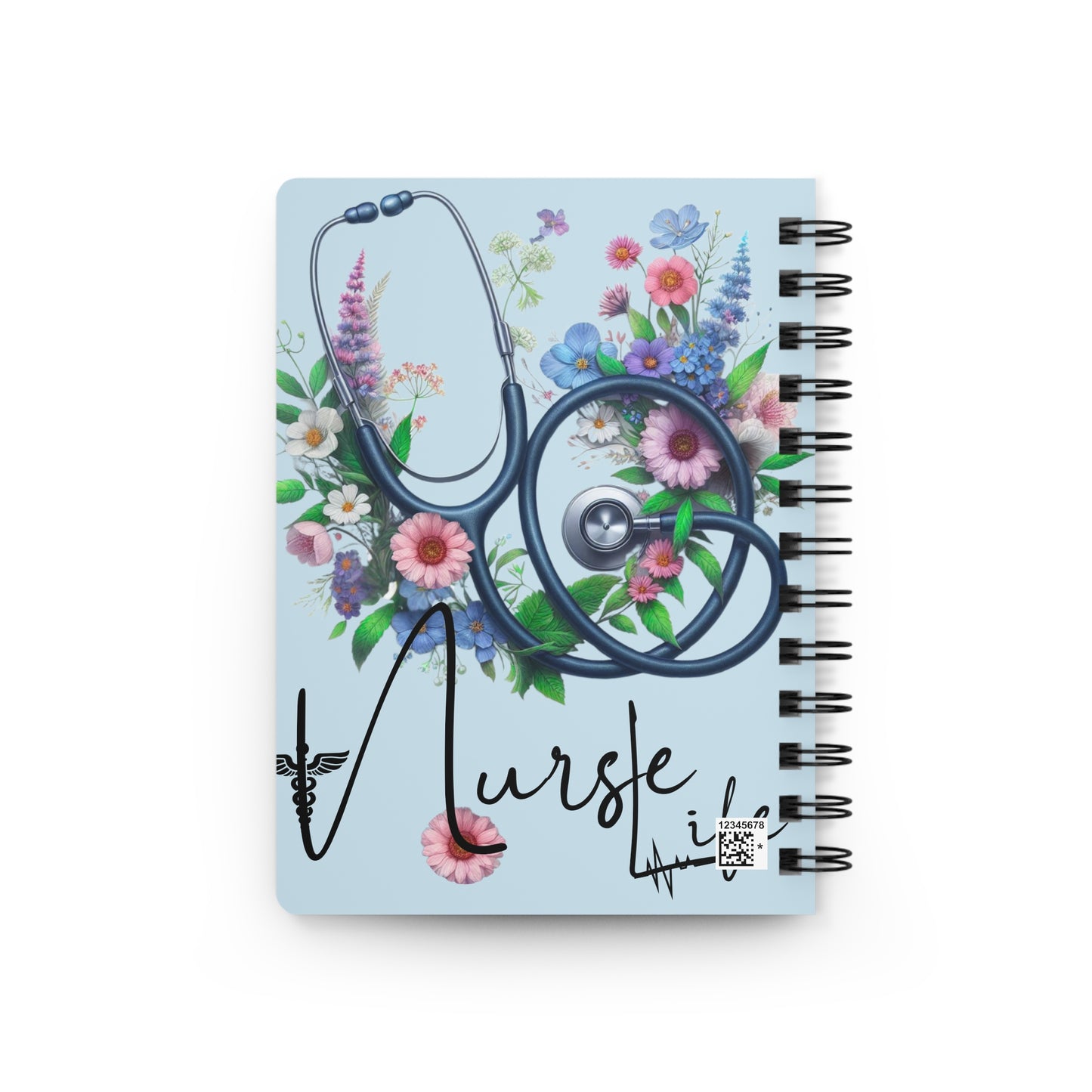 Nurse Life Floral Spiral Bound Journal
