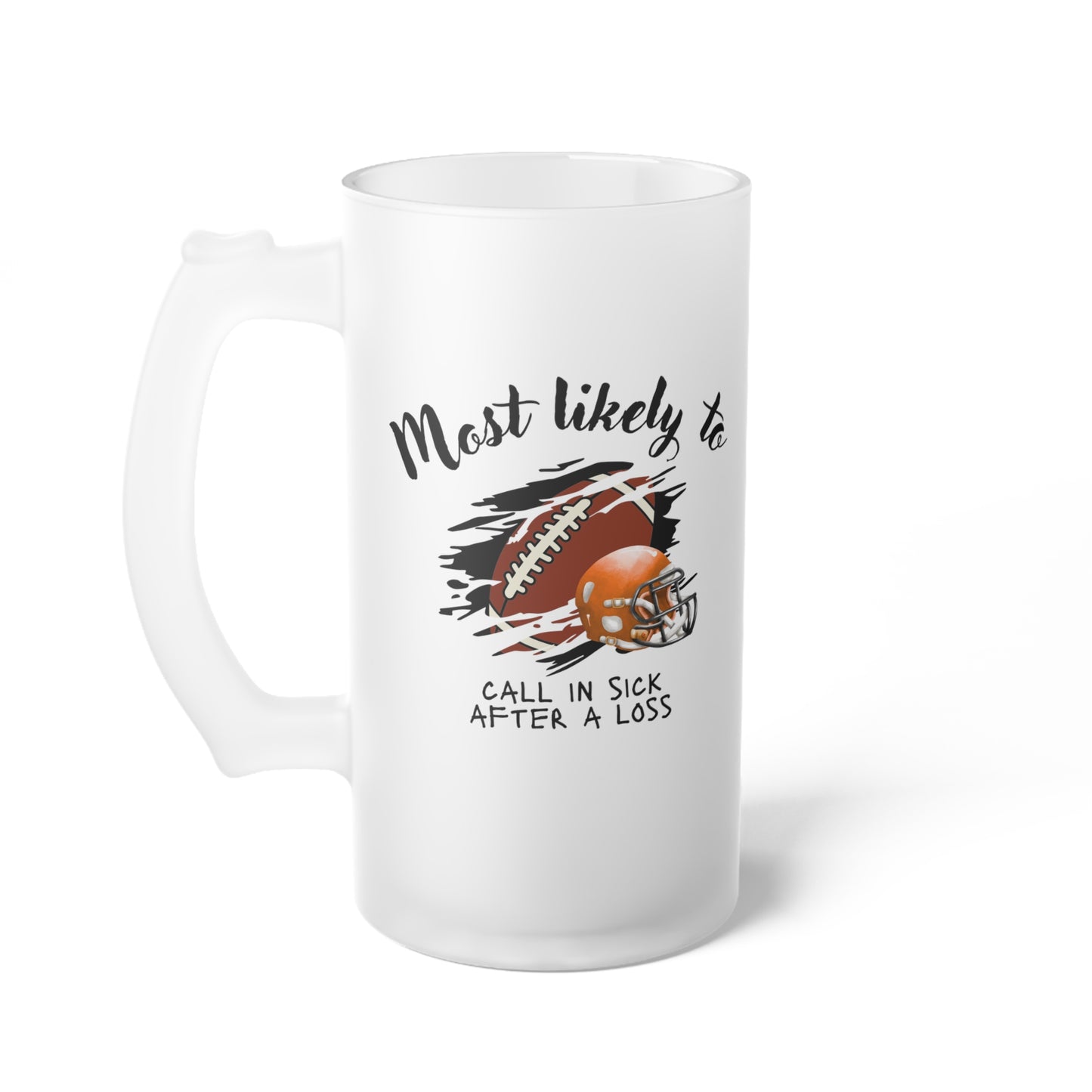 Personalized Frosted Glass Beer Mug - Cheers to Friendship, Sports Lover Gift, Football Lover Gift