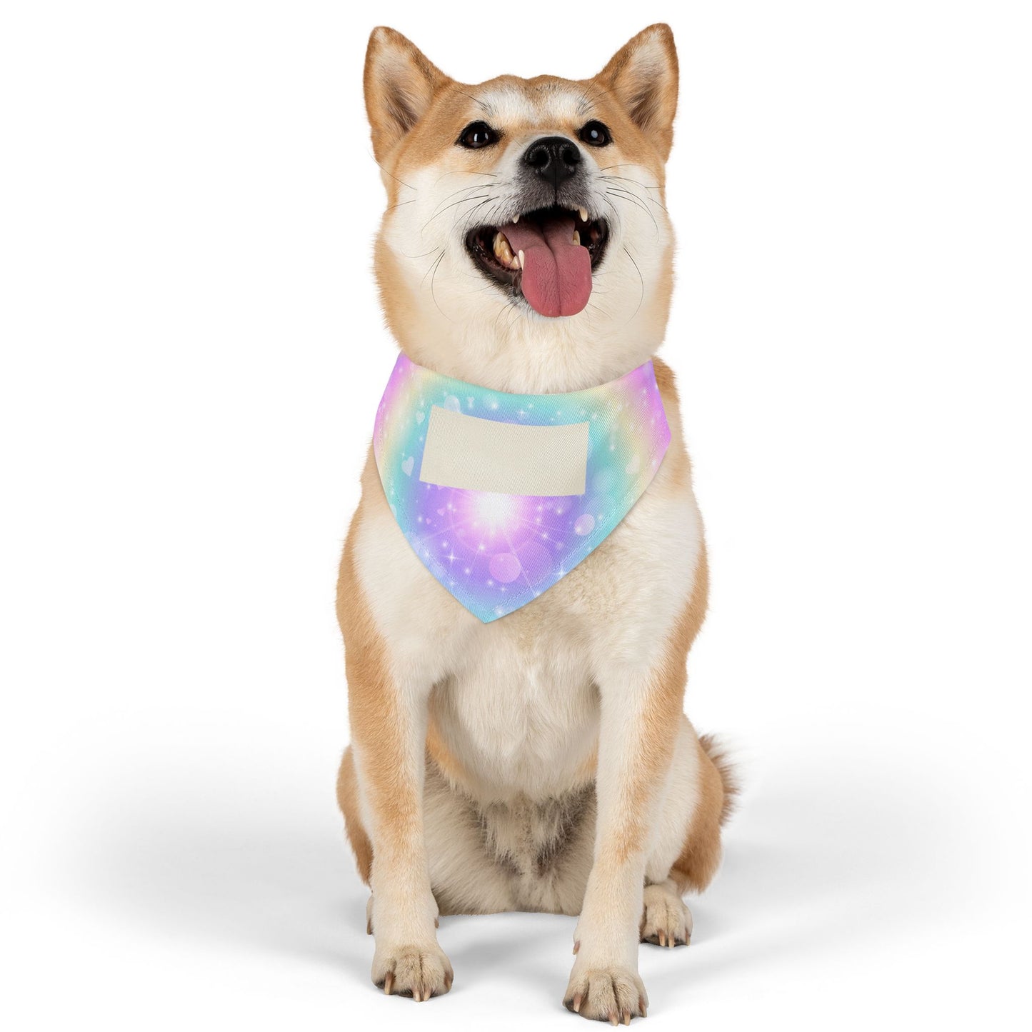 Personalized Pastel Magic Pet Bandana Collar — Custom Name Tag Area