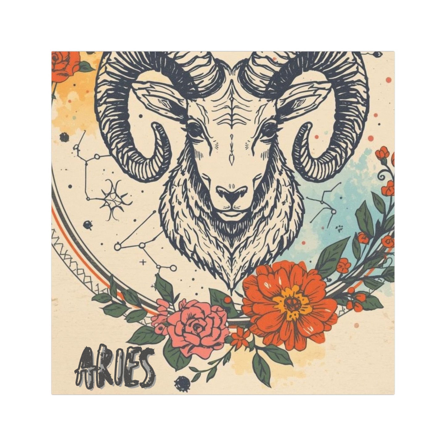 Aries Zodiac Car Magnet – Colorful Ram Design for Astrological Enthusiasts