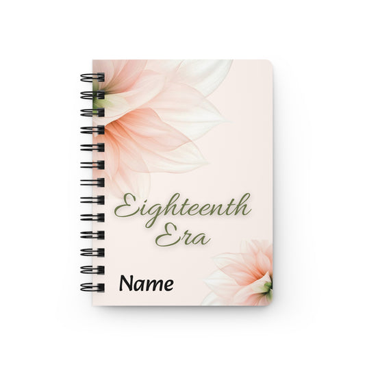 Personalized Eighteenth Chapter - Eighteenth Chapter - Eighteenth Birthday - Personalized Floral Spiral Bound Journal - Eighteenth Era