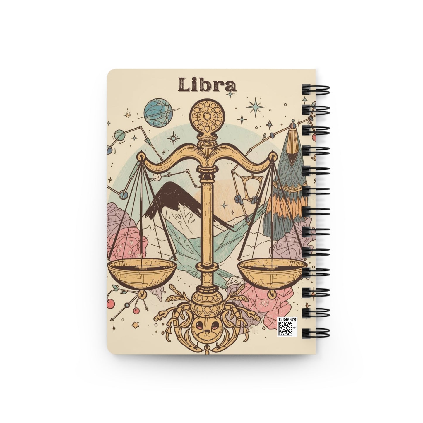 Libra Zodiac Spiral Bound Journal - Celestial Astrology Notebook