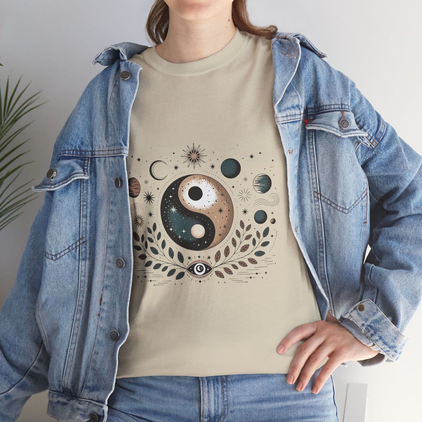 Yin Yang Moon Phases T-Shirt — Celestial Spiritual Graphic Tee