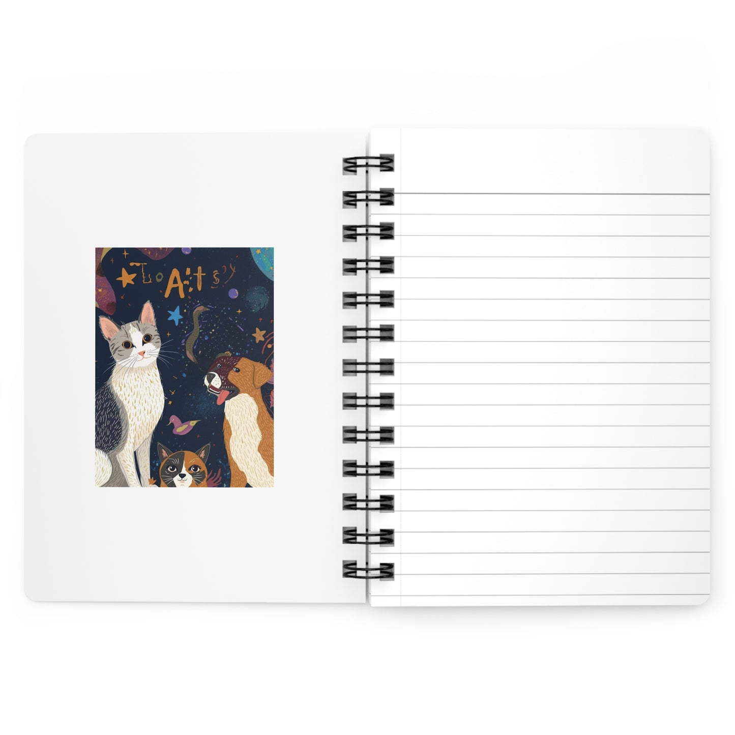 Whimsical Pet-Themed Spiral Bound Journal for Animal Lovers