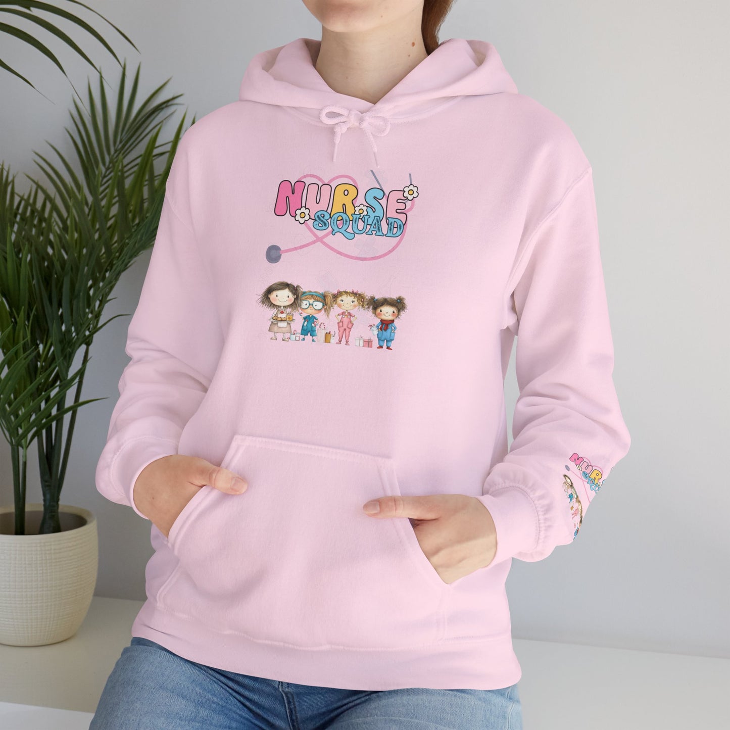 Nurse Squad Hoodie — Cute Multicultural Healthcare Team Design