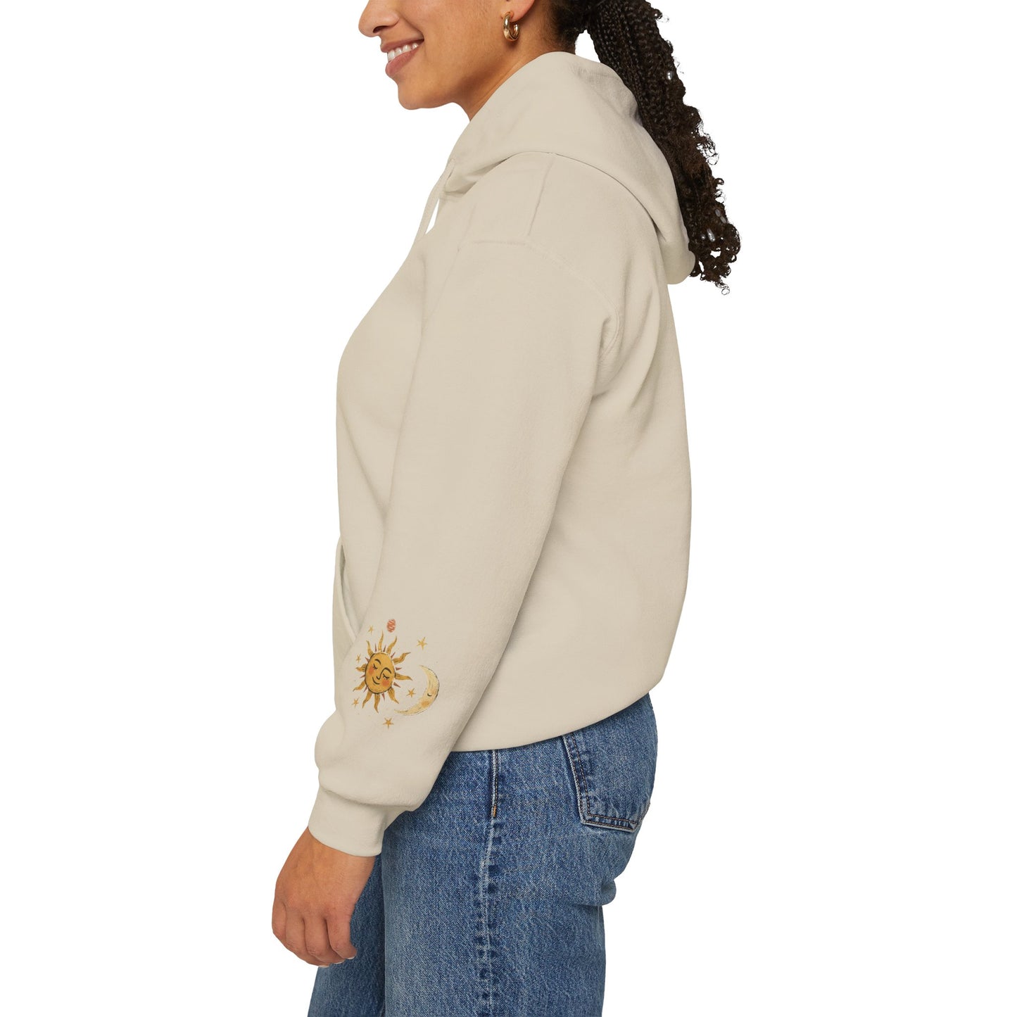Sun & Moon Celestial Hoodie — Vintage Astrology Stars Graphic