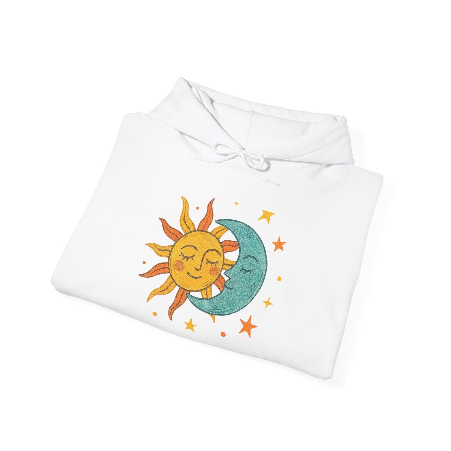 Sun and Moon Hoodie — Celestial Sun & Crescent Moon Graphic Sweatshirt