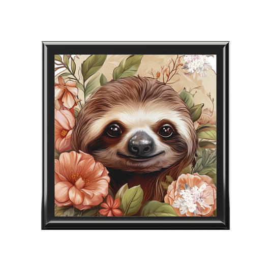Sloth Jewelry Box, Sloth Keepsake Box, Whimsical Sloth Jewelry Box for Nature Lovers