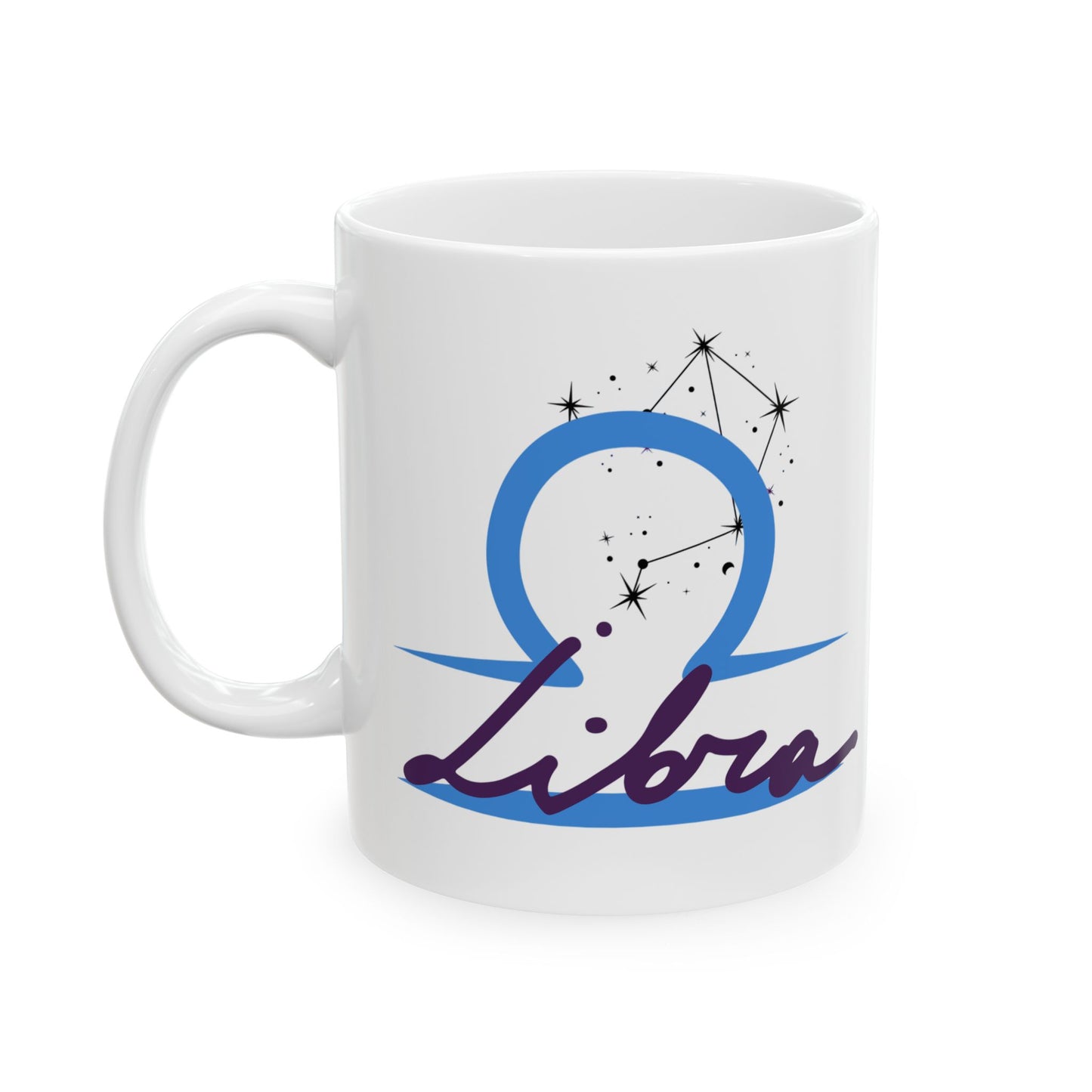 Personalized Libra Zodiac Ceramic Mug (11oz & 15oz) — Astrological Sign Coffee Cup, Birthday Gift for Libra