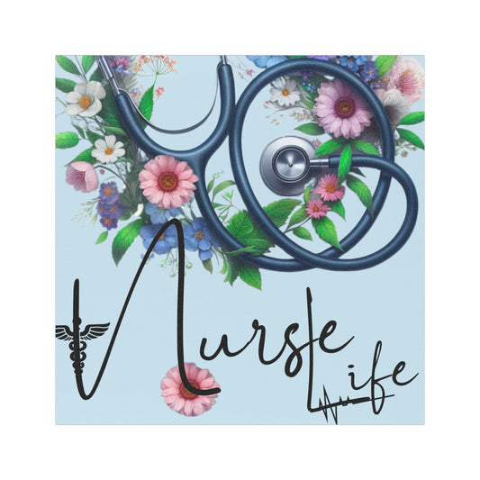 Nurse Life Car Magnet with Stethoscope and Floral Design, Nurse Magnet For Automobile