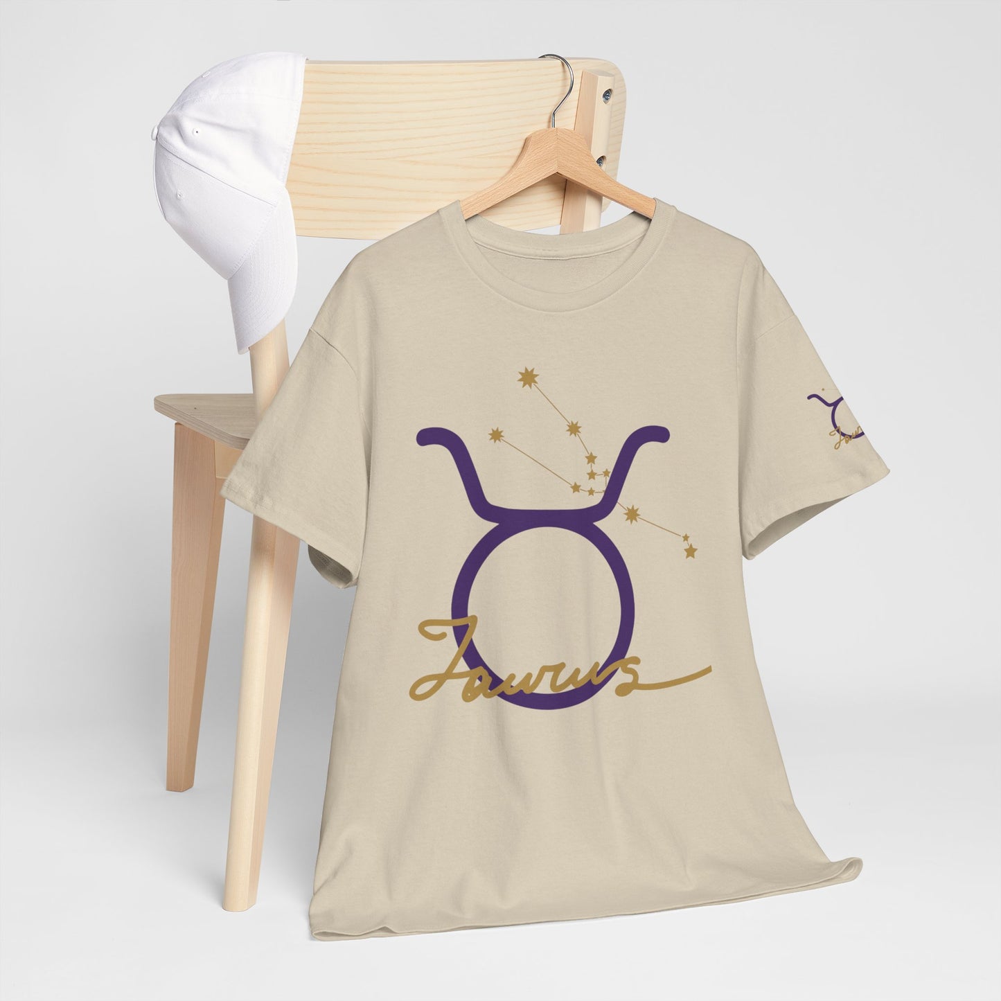 Taurus Zodiac T‑Shirt – Gold Script Constellation Tee