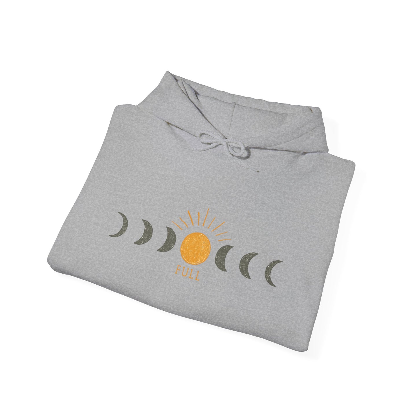 Moon Phase Sun Hoodie — Celestial Phases Graphic Pullover