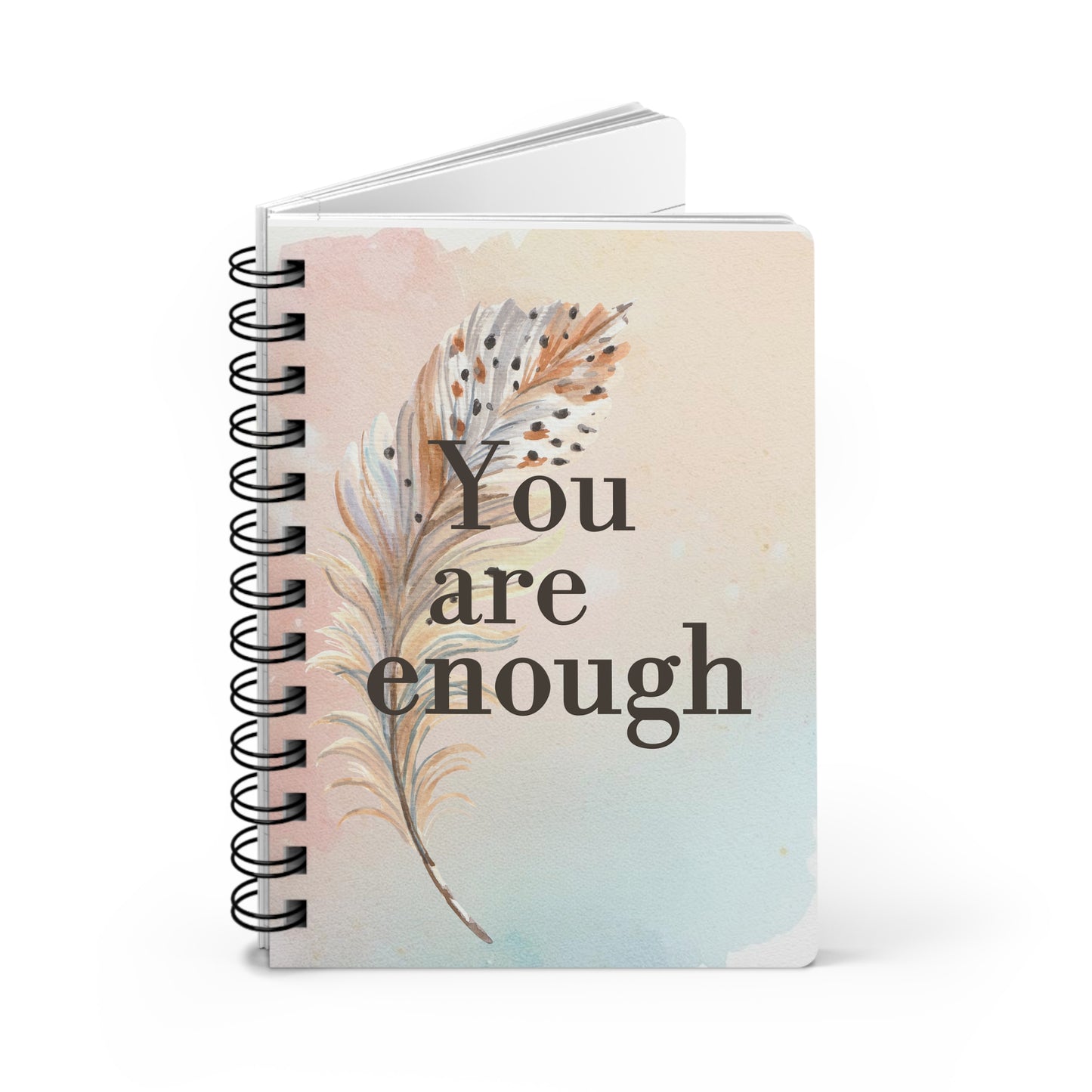 Personalize, You Are Enough Spiral Bound Journal - Inspirational Writing Notebook for Self-Reflection & Growth