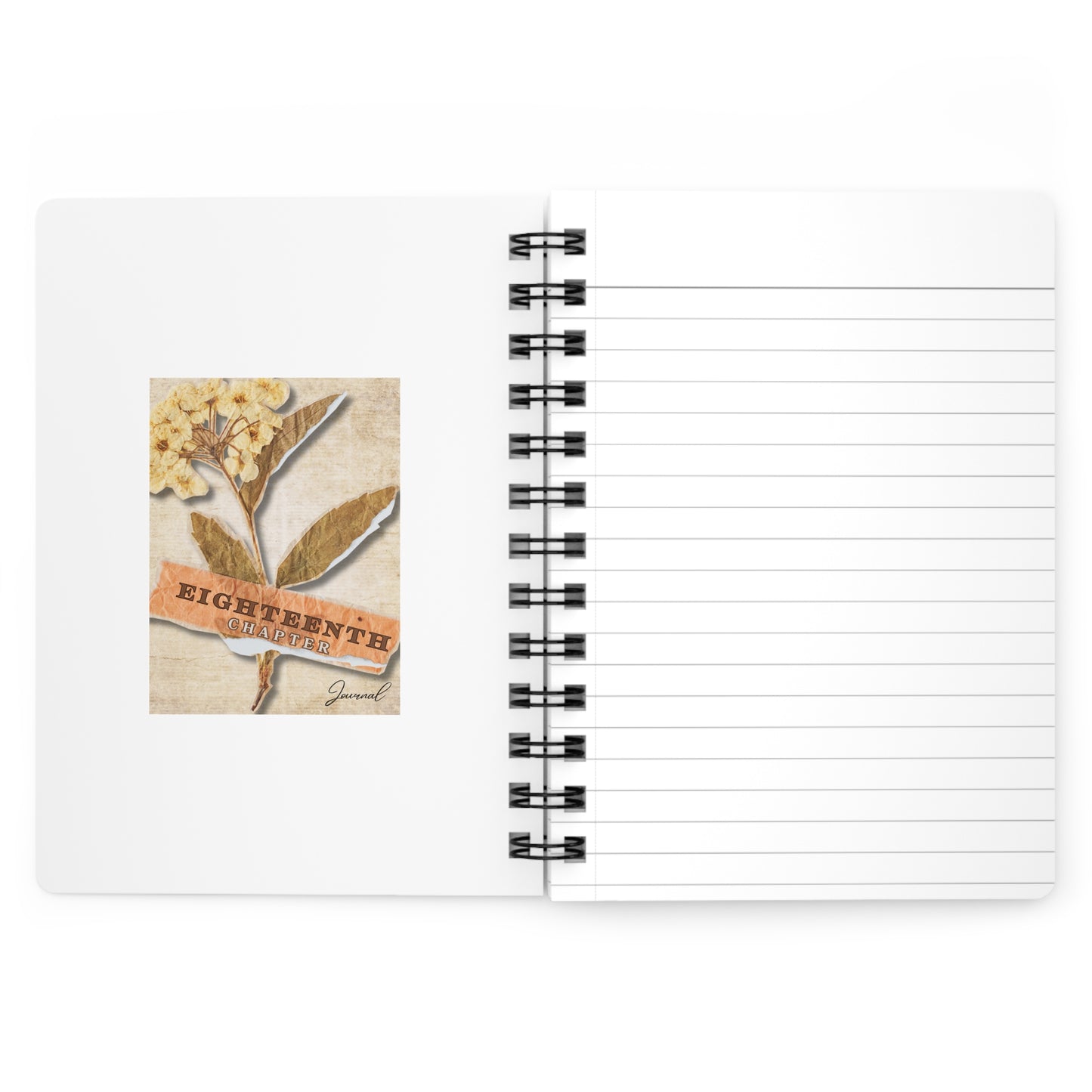 Eighteenth Chapter Spiral Bound Journal - Vintage Floral Design