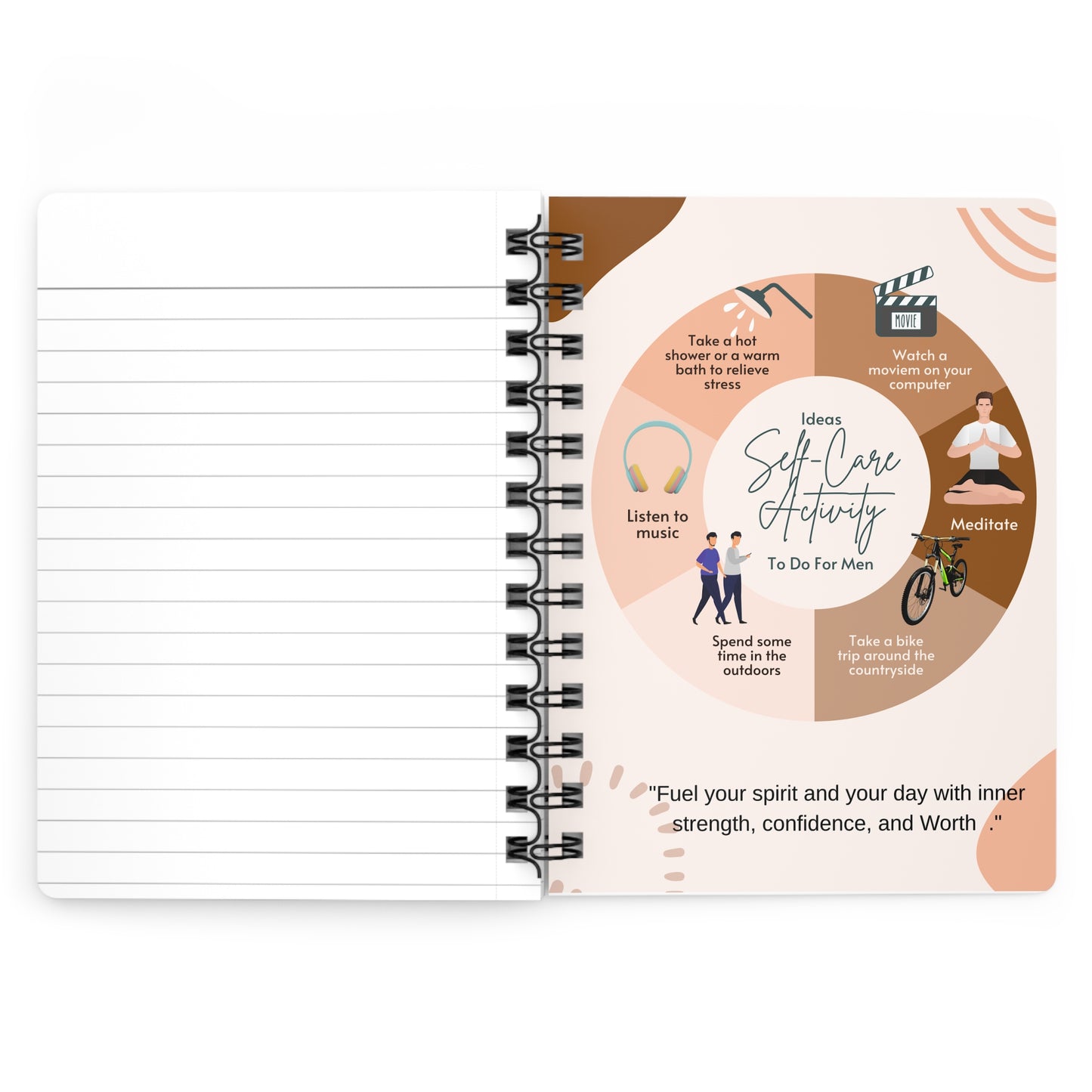 Personalize, Men's Self-Care Activity Journal, journal for him, birthday gift for him