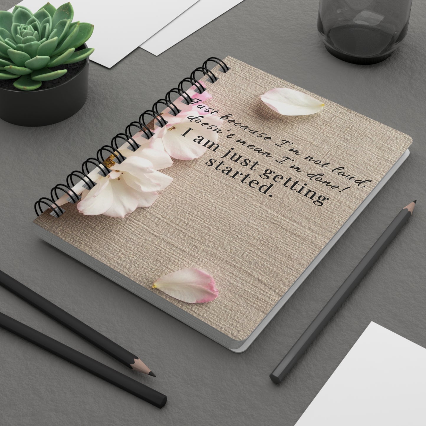 Personalize, Inspirational Spiral Bound Journal – 'I Am Just Getting Started'