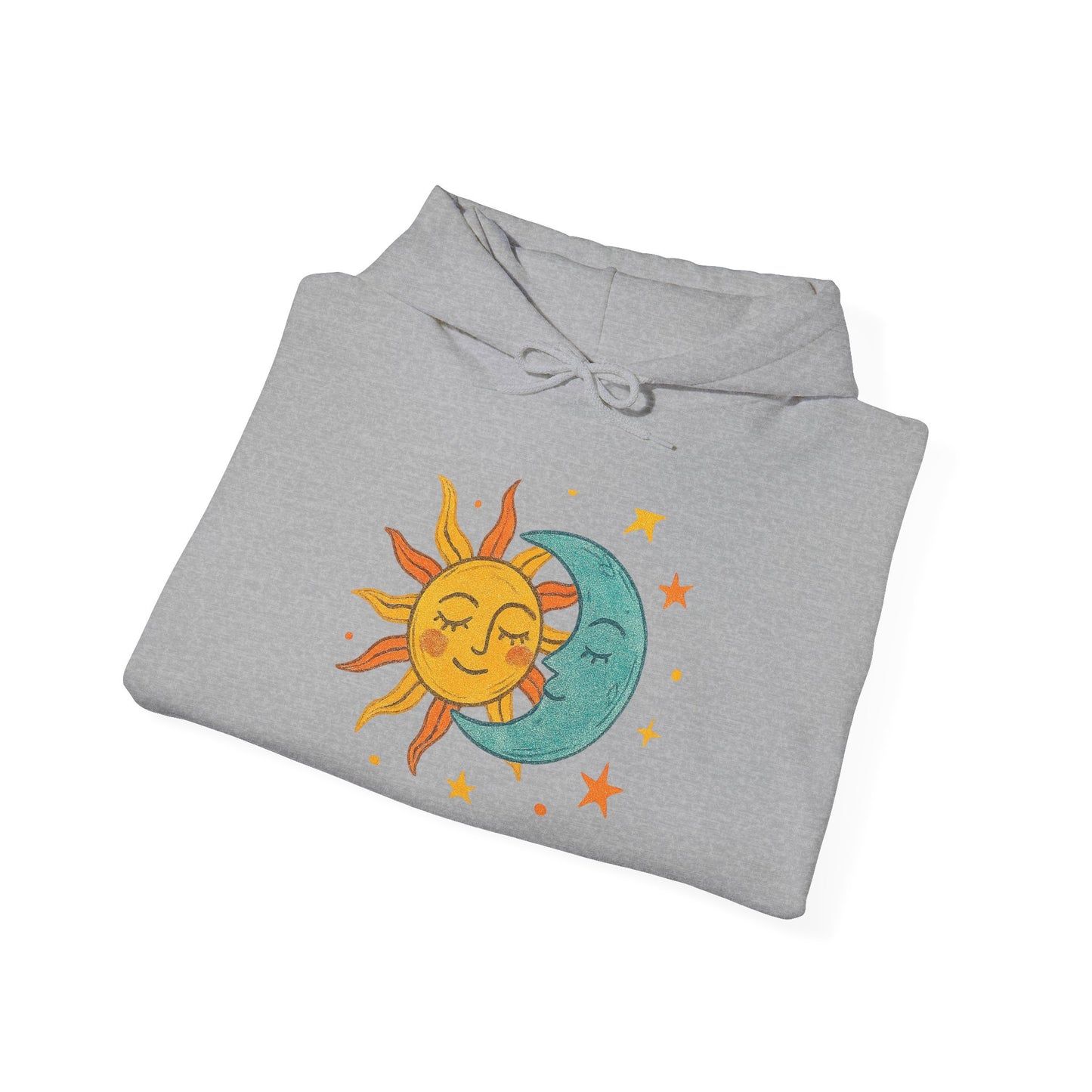 Sun and Moon Hoodie — Celestial Sun & Crescent Moon Graphic Sweatshirt
