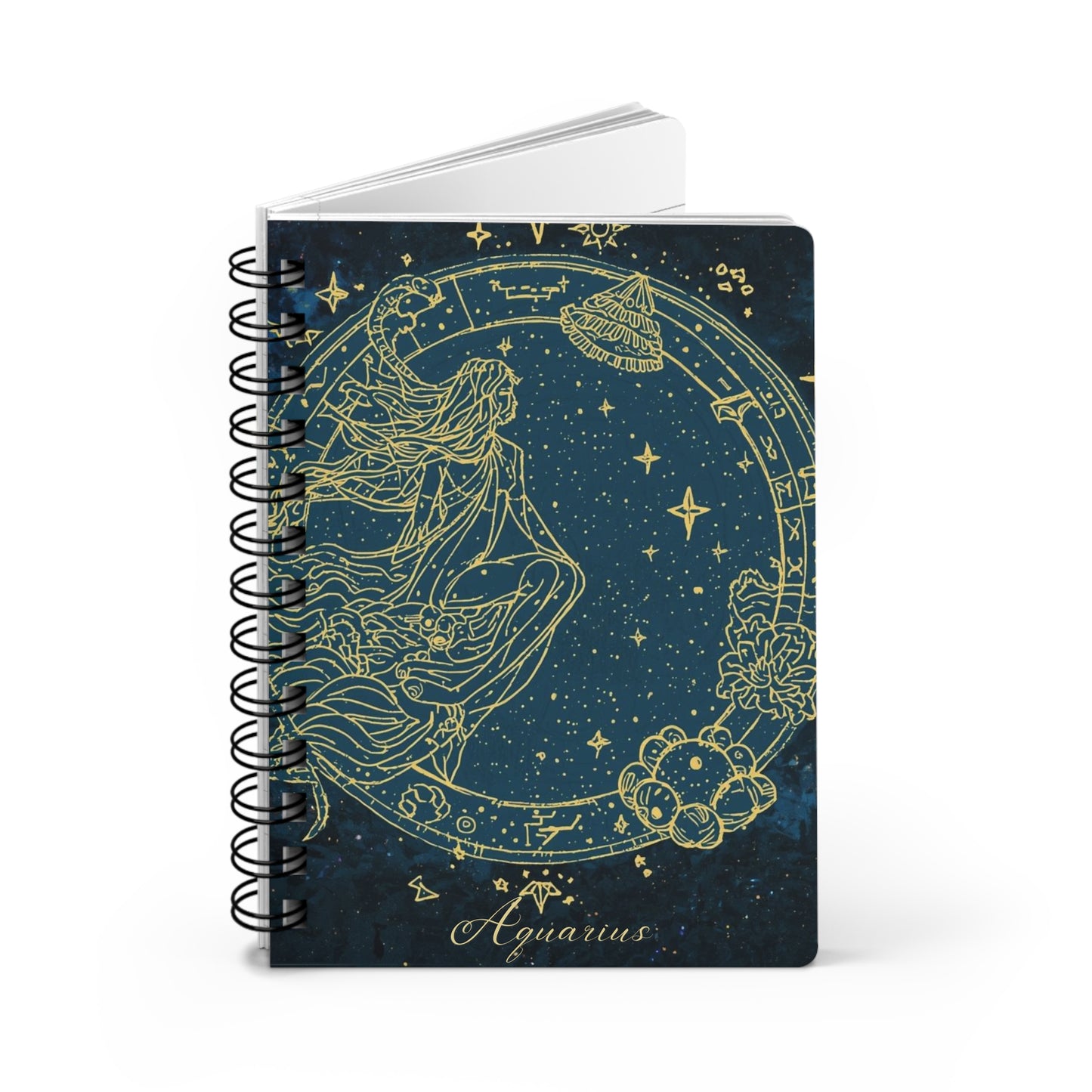 Astrological Aquarius Spiral Bound Journal