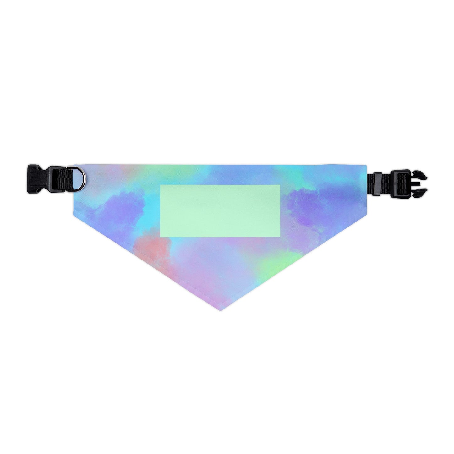 Pastel Watercolor Pet Bandana Collar with Blank Name Patch