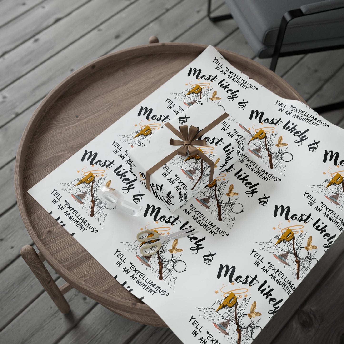 Most Likely To Wrapping Paper, Fun Gift Wrap for Friends, Potter Inspired, Movie Lover Wrapping Paper, Enchanted Wrapping Paper, Creative Party Supplies, Birthday Wrapping, Unique Celebration Paper
