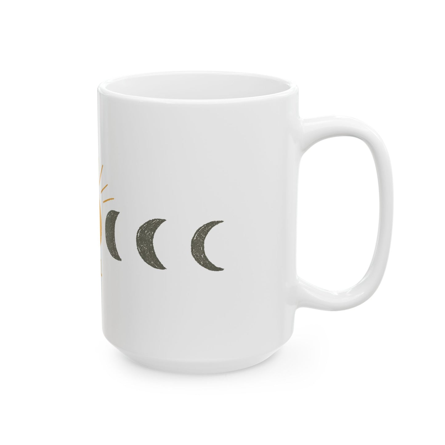 Moon Phase Ceramic Mug — Full Moon Sunrise Design (11oz & 15oz)