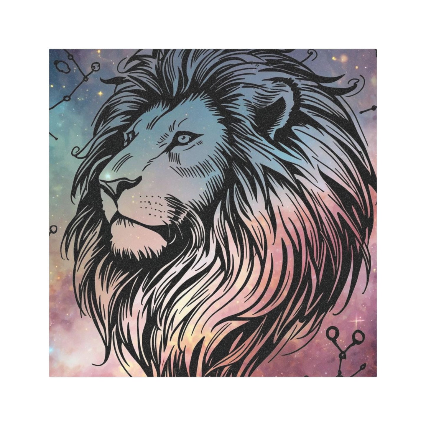 Cosmic Lion Car Magnet - Colorful Galaxy Décor - Leo Car Magnet