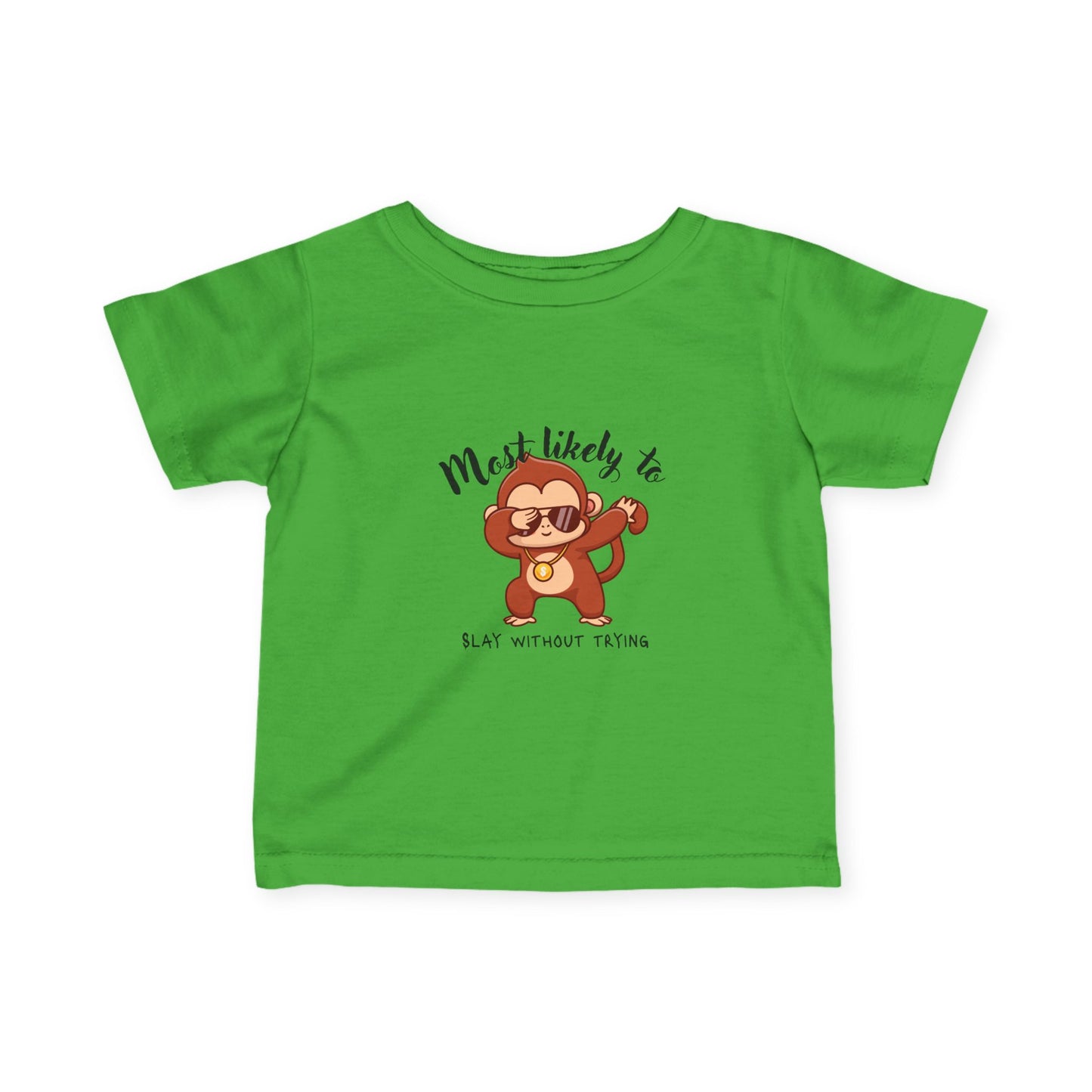 Cute Monkey Baby Tee - Most Likely To Slay Without Trying, Toddler Gift, Baby Shower Gift, Funny Kids Shirt, Infant Clothing, Birthday [...]