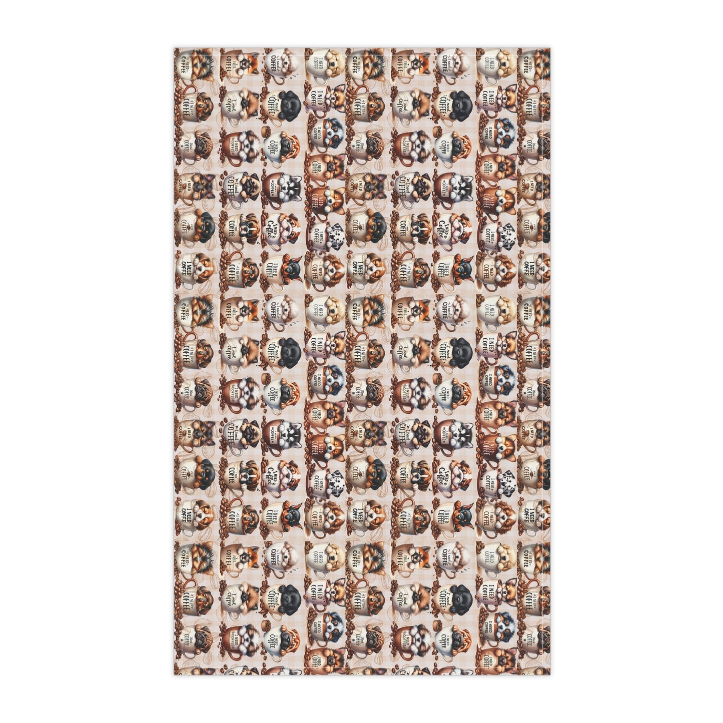 Pet-Themed Cotton Tea Towels - Whimsical Animal Prints for Home Decor, Coffee Lover Towel