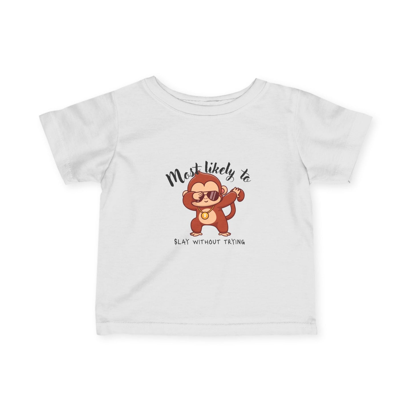 Cute Monkey Baby Tee - Most Likely To Slay Without Trying, Toddler Gift, Baby Shower Gift, Funny Kids Shirt, Infant Clothing, Birthday [...]