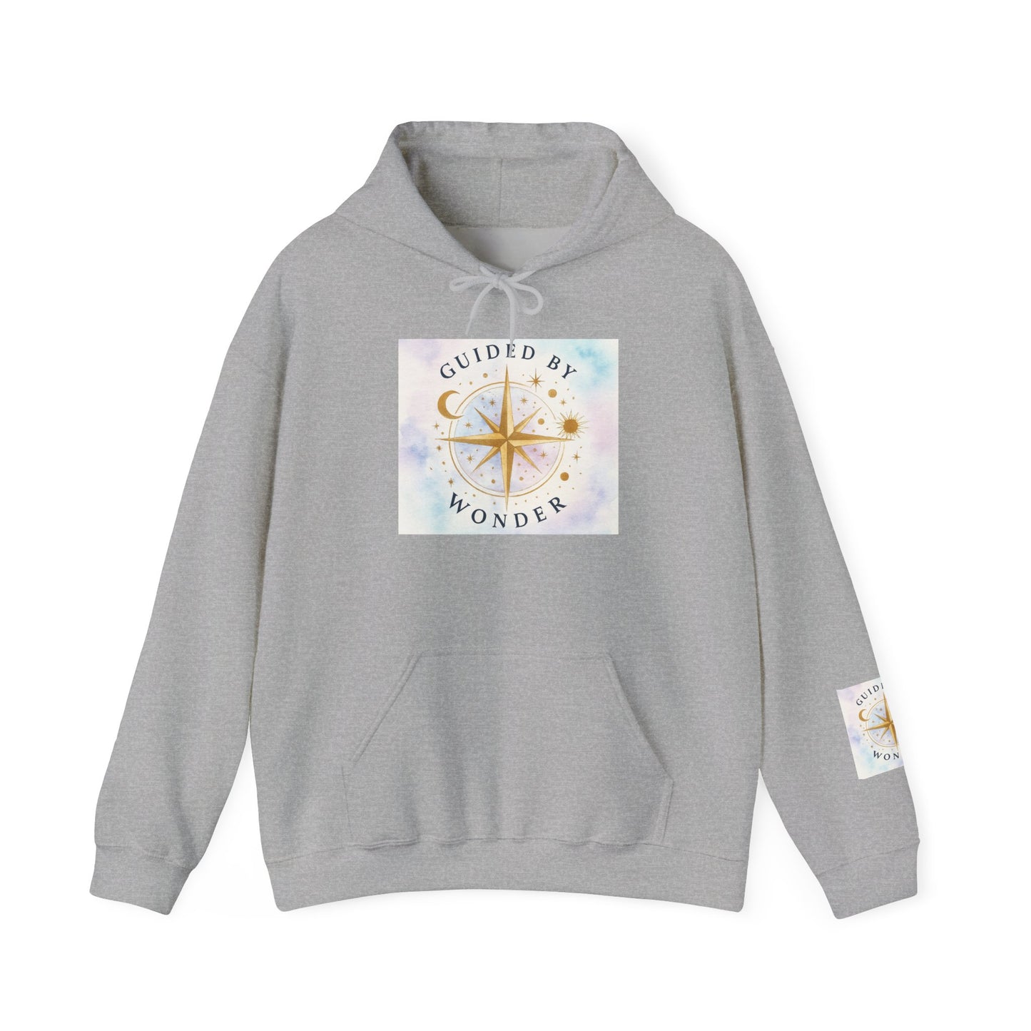 Guided by Wonder Hoodie — Compass Star Graphic Spiritual Hooded Sweatshirt