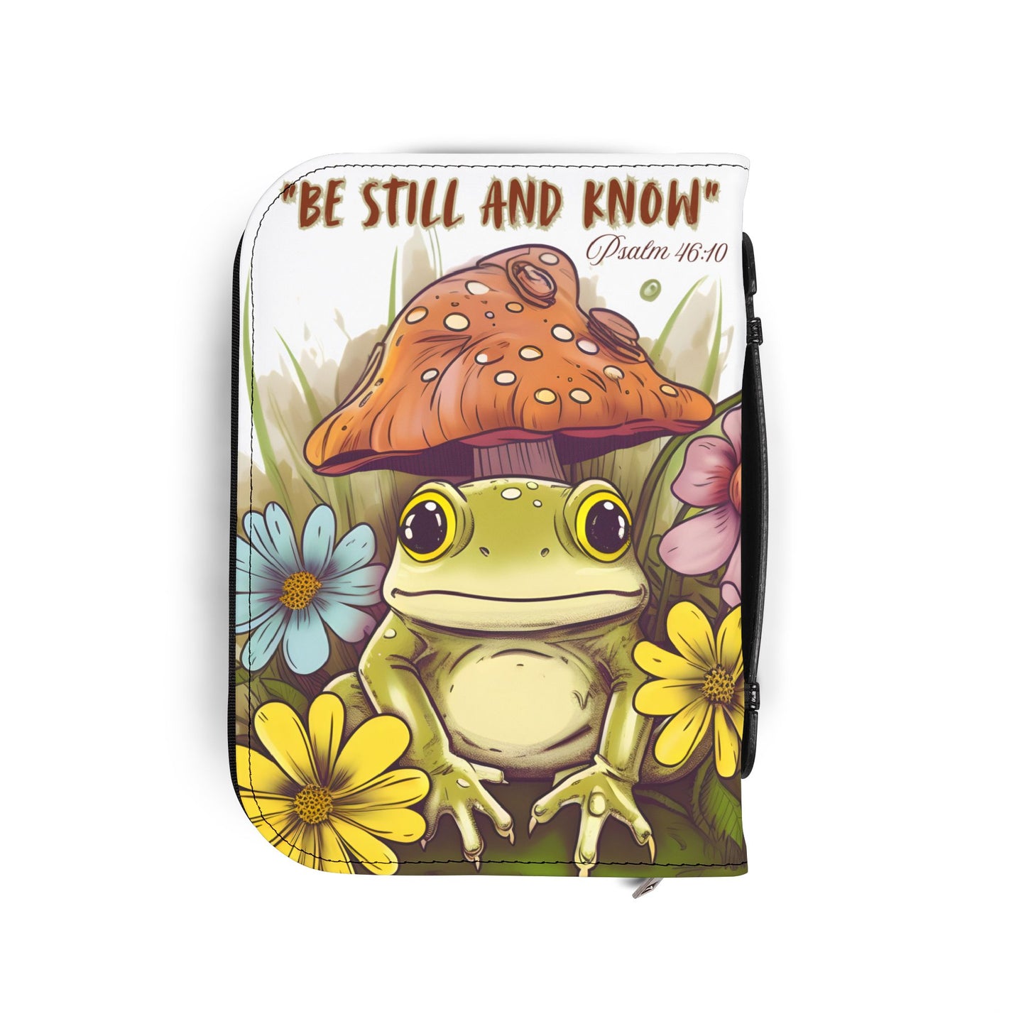 Frog Bible Cover with Inspirational Design - Be Still and Know, Religious Gifts, Christian Accessories, Nature Lovers, Unique Gift