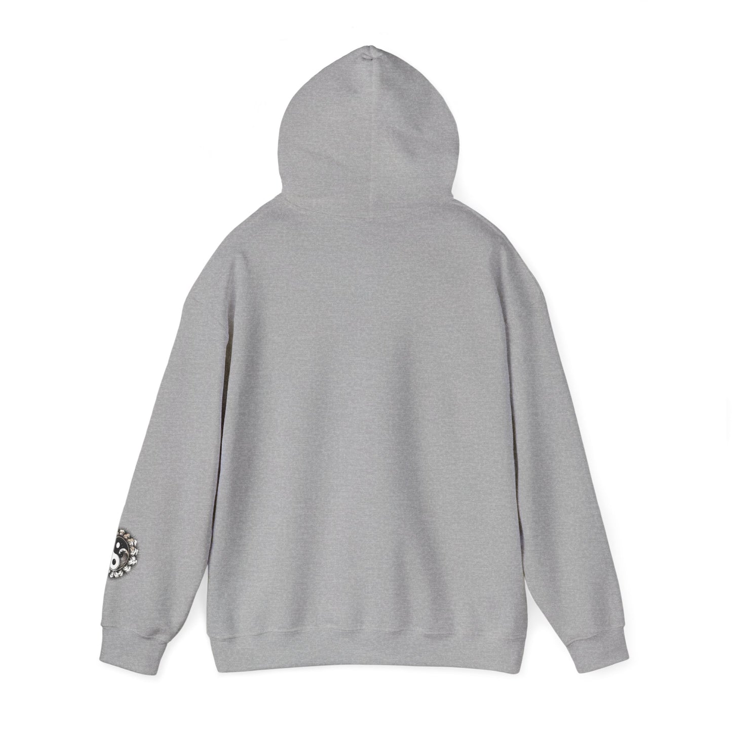 Yin Yang Lotus Hoodie — Black & White Zen Symbol Pullover