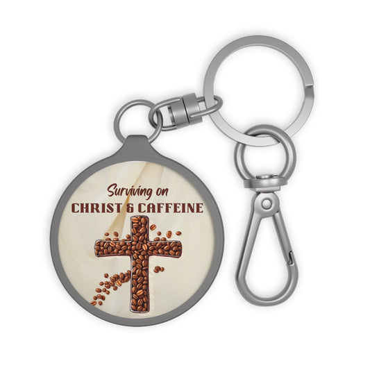 Faith-Inspired Keyring Tag, Christian Keychain, Coffee Lover Gift, Surviving on Christ & Caffeine, Inspirational Keychain, Religious [...]