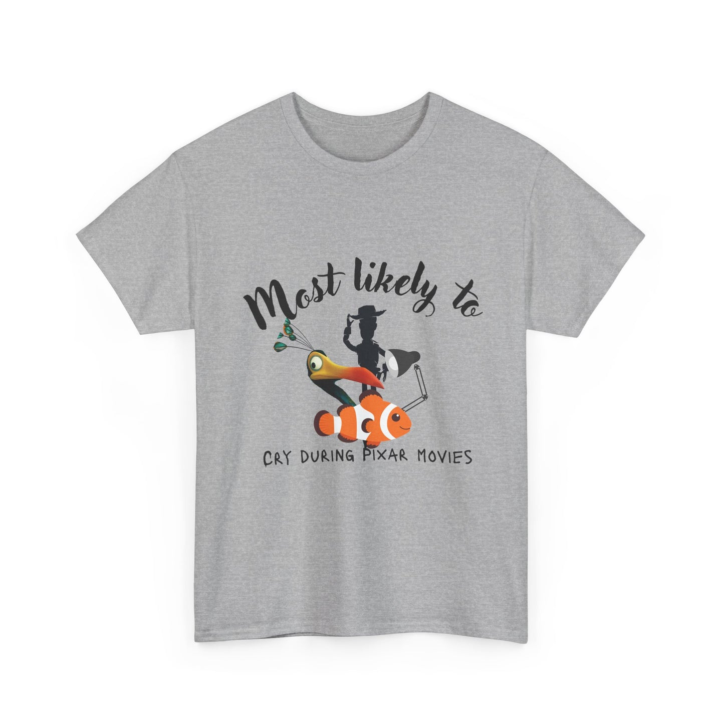 Unisex Heavy Cotton Tee - Most Likely to Cry During Pixar Movies, Perfect Gift for Movie Lovers, Fun Graphic Tee for Friends, [...]